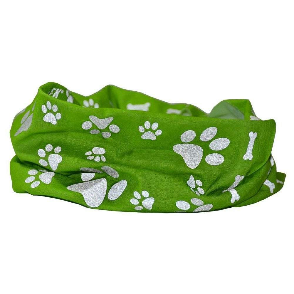 Ruffnek Green Reflective Dog Snood Tube Scarf/Bandana