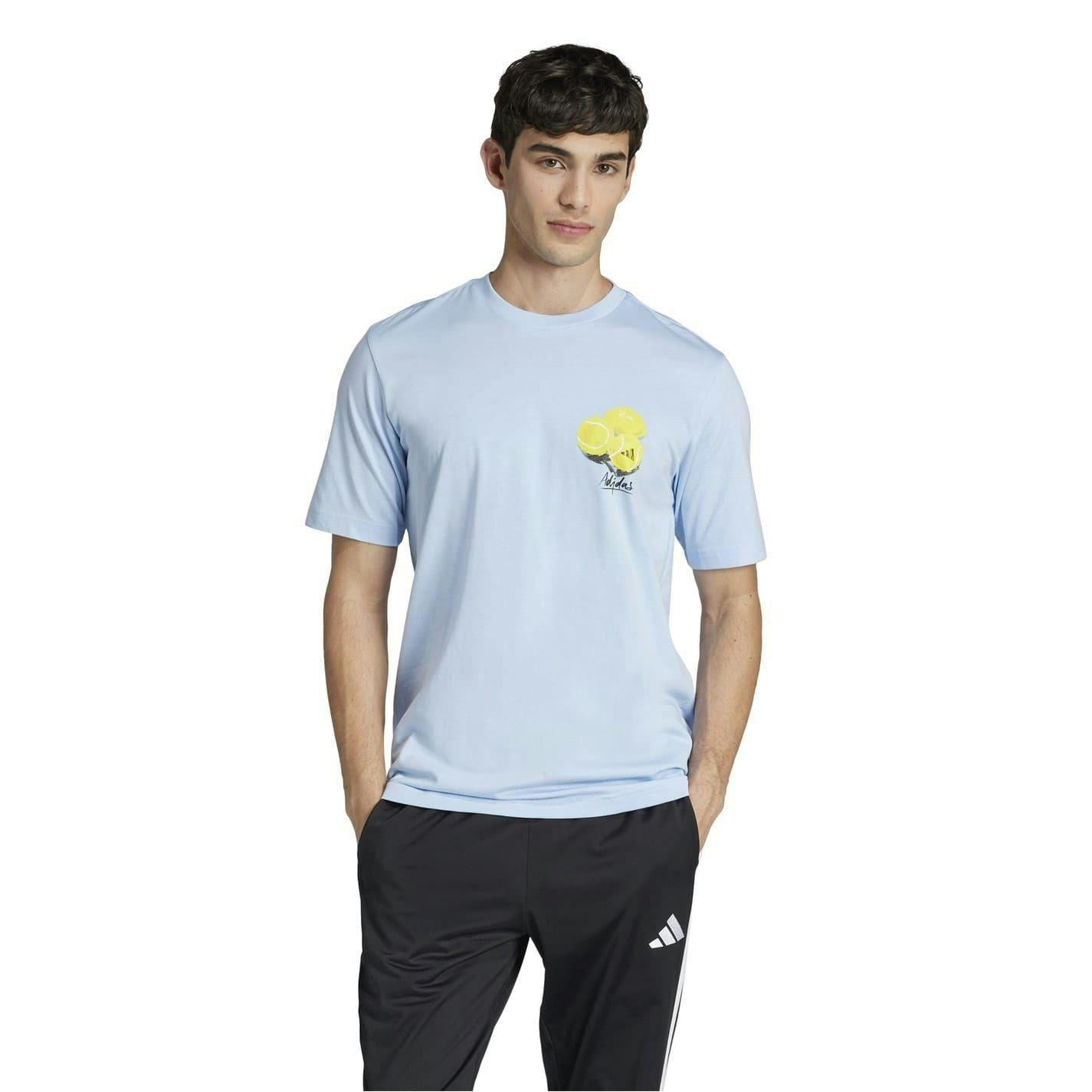 Adidas Men's Regular Tennis T-Shirt - Glow - S - Glow - 65% Recycled Polyester/35% Cotton