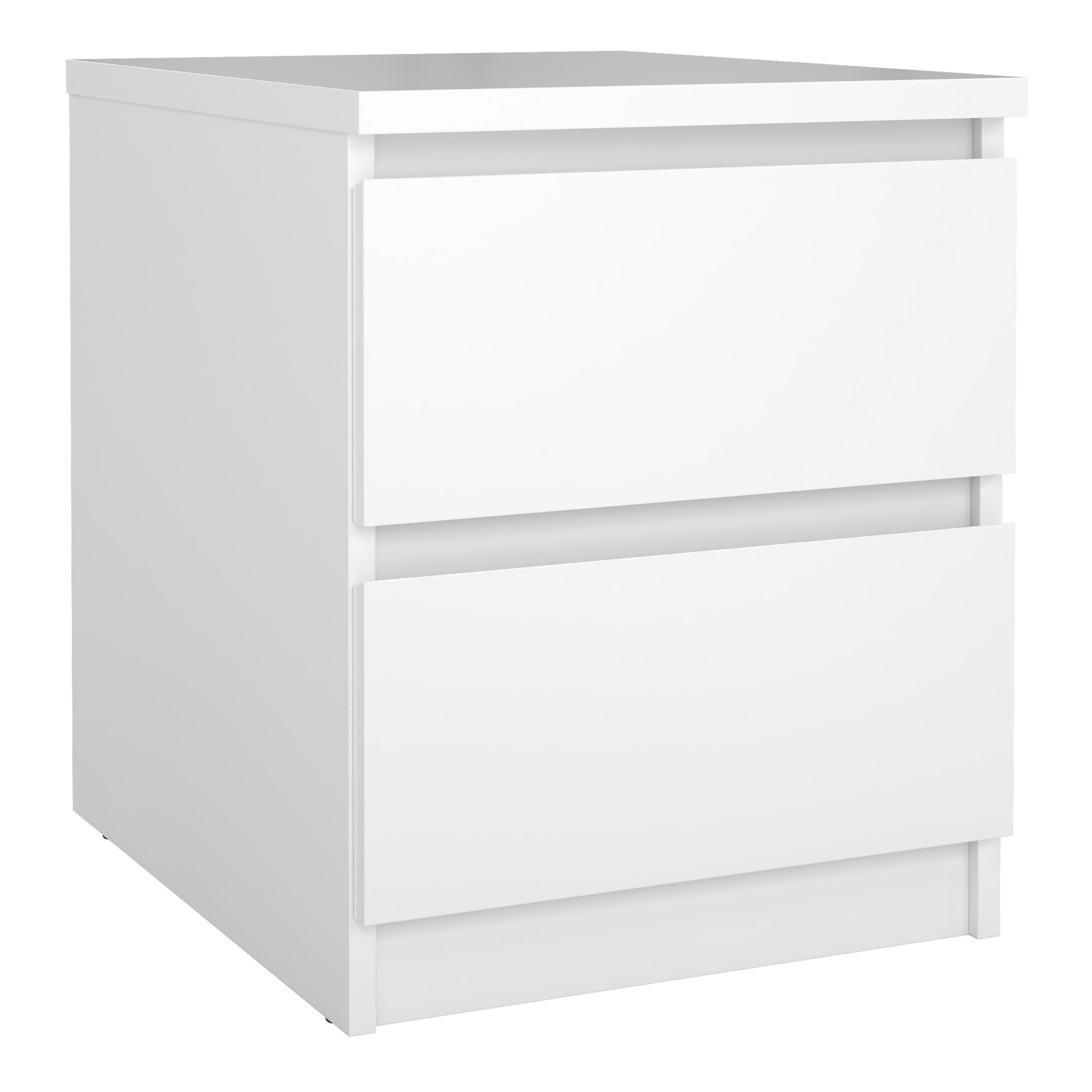 Furniture To Go White Naia Bedside 2 Drawers In High Gloss - Manufactured Wood - 1