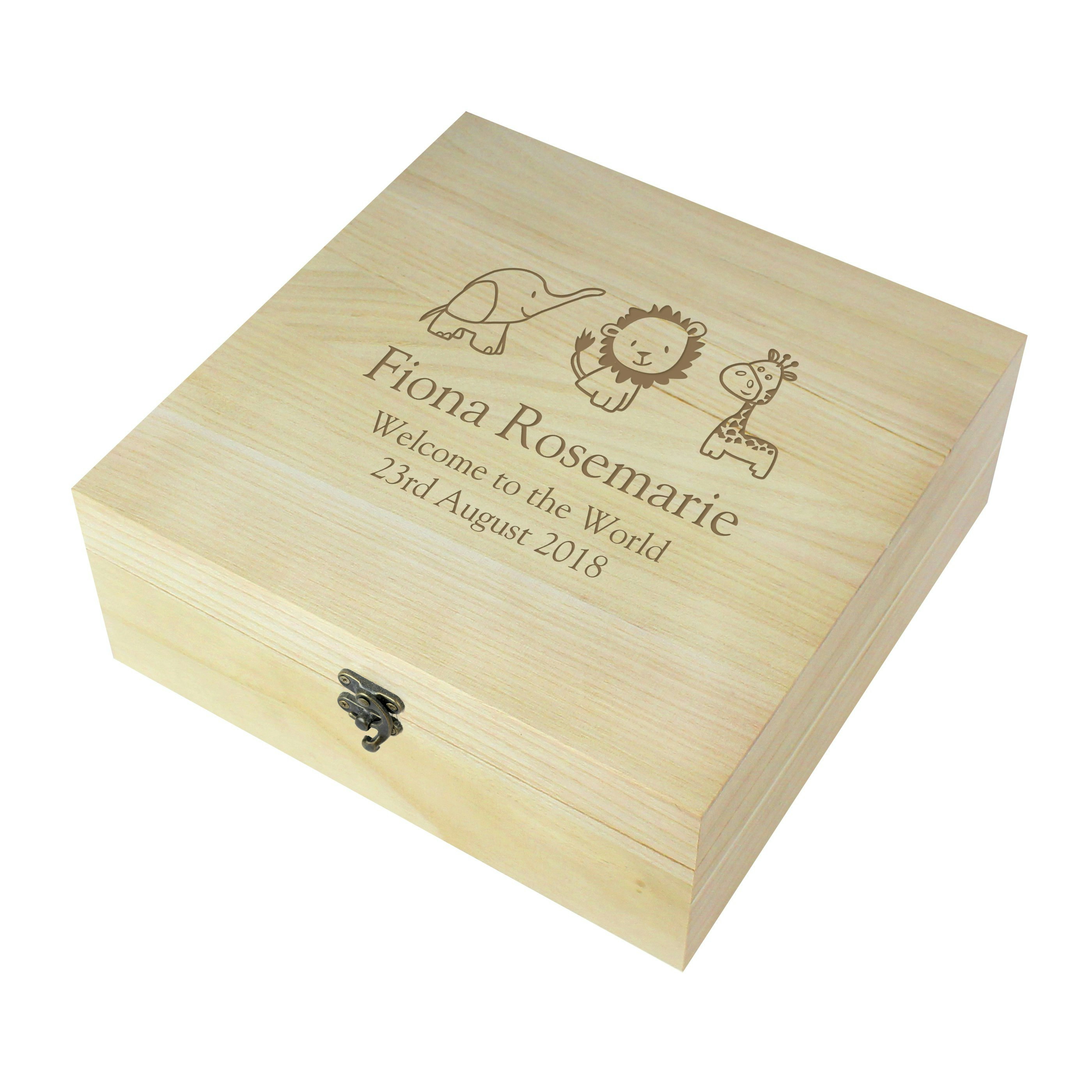 Personalised Memento Company Grain Personalised Hessian Friends Large Wooden Keepsake Box