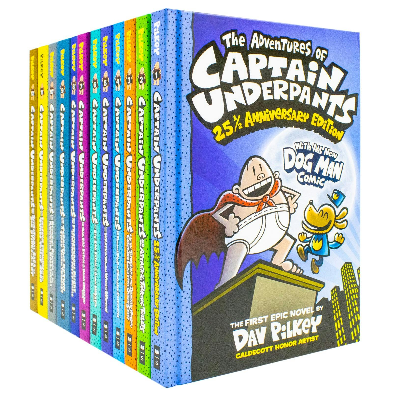 Various Publishers Women's Captain Underpants Series 12 Books Collection Set By Dav Pilkey (Books 1-12) - Hardcover