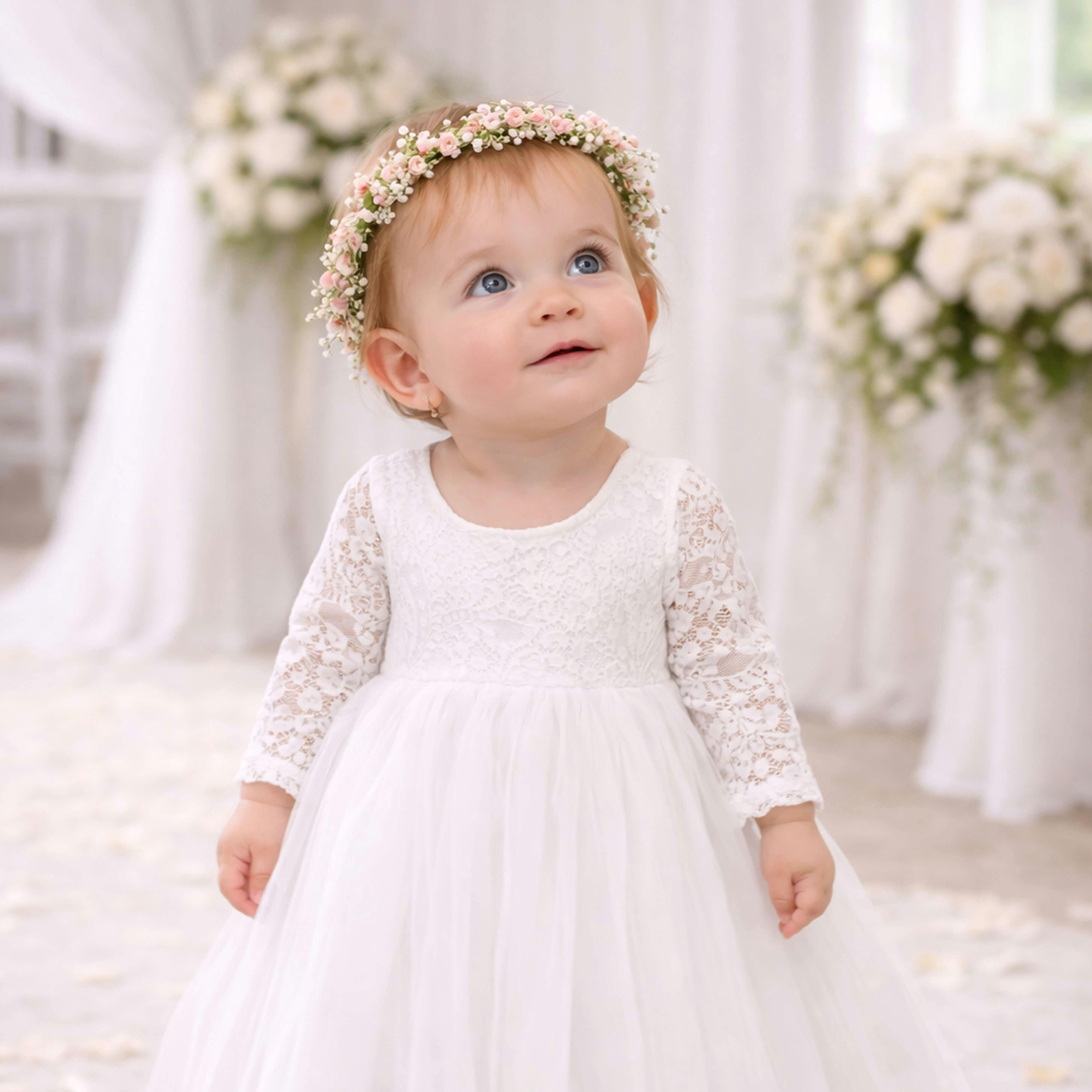 Uk Flower Girl Boutique Girls White Uk Flower Boutique Baby Bohemian Classic - Tea Dress - 11/12 Years