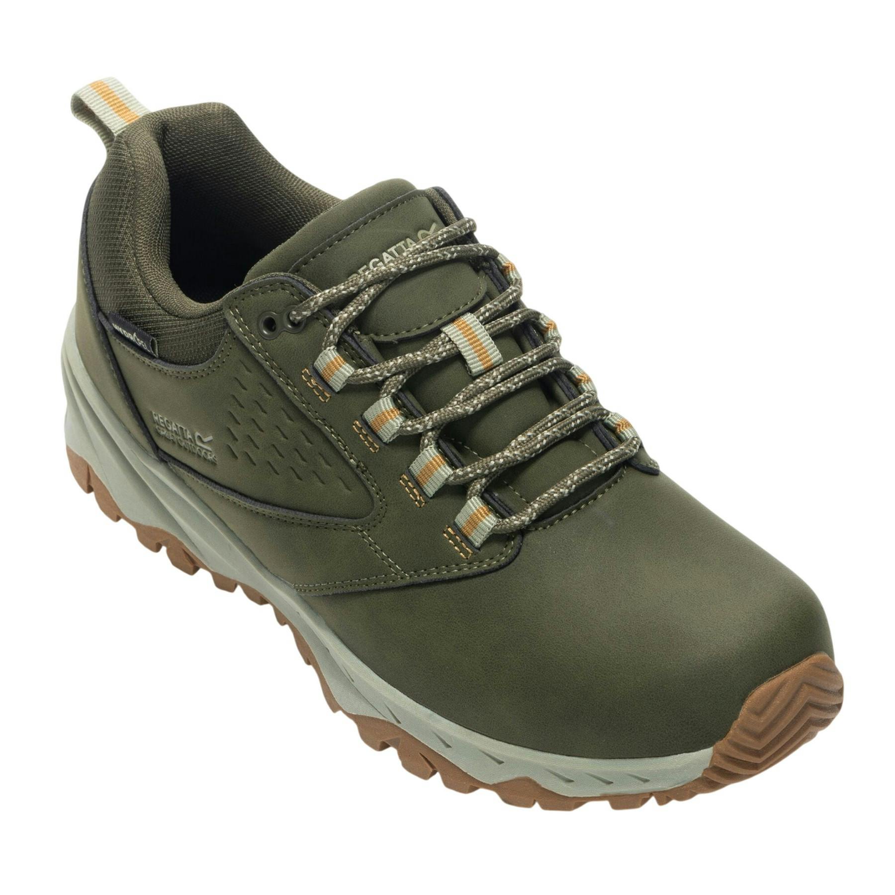 Regatta Men's Dark/Brown Amble Waterproof Low Cut Walking Shoes - Khaki/Wood - 6.5 Uk - Khaki/Wood - 94% Polyurethane/6% Polyester