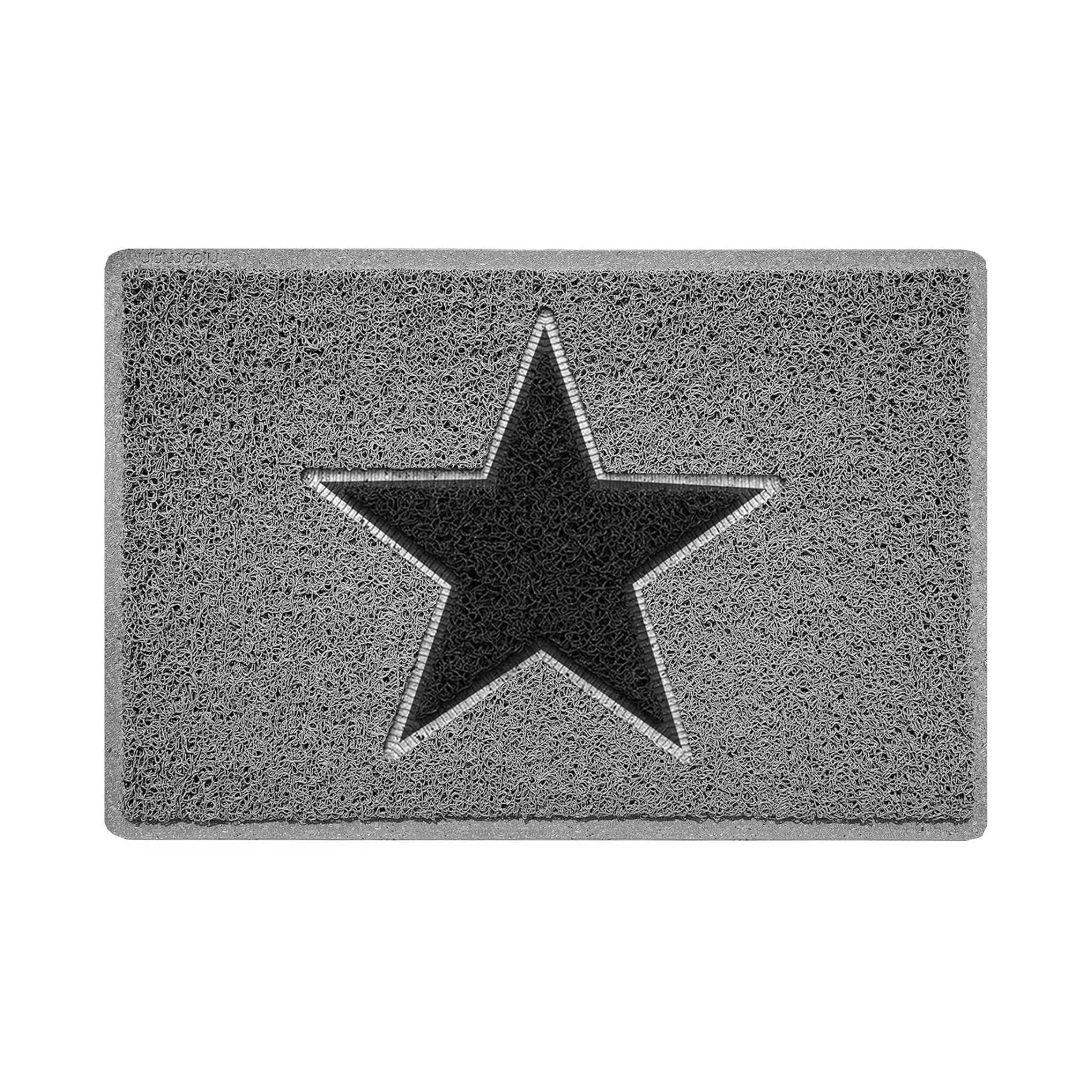 B&Q -  Grey & Black Embossed Star Doormat60X40Cm - Image 4
