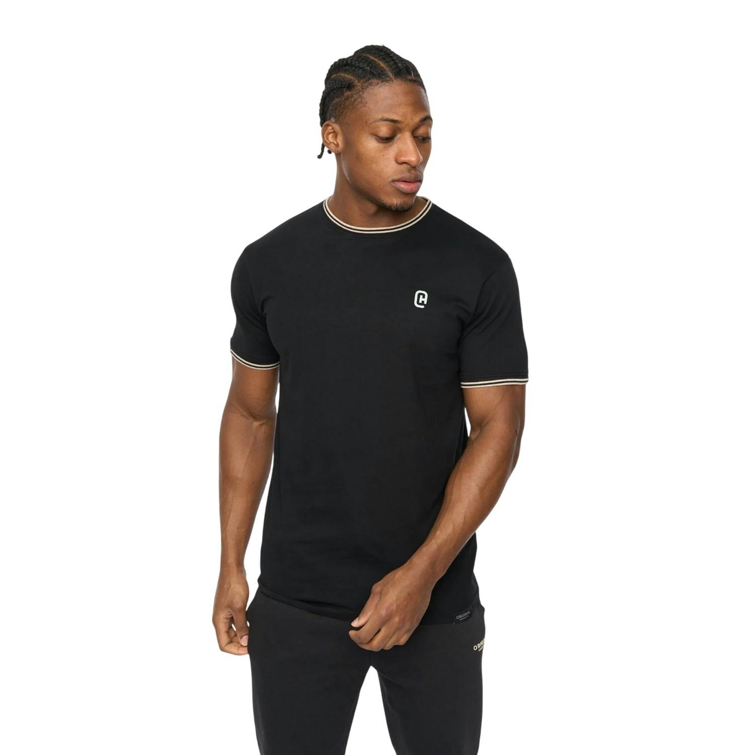 Crosshatch Men's Black Preece T-Shirt - S - 100% Cotton