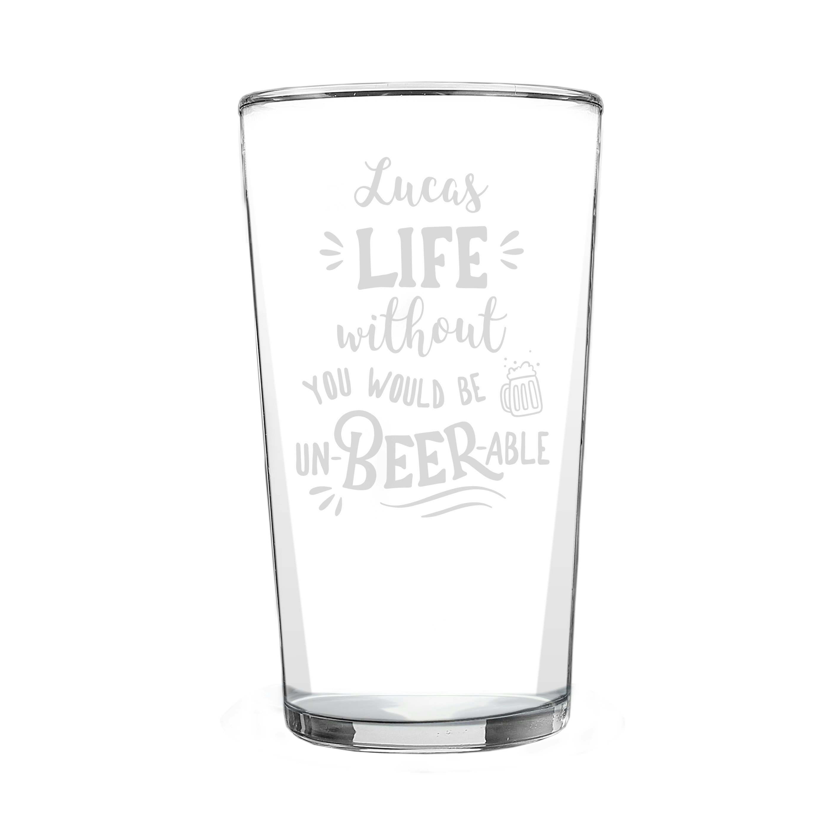 Personalised Memento Company Personalised Un-Beer-Able Pint Glass