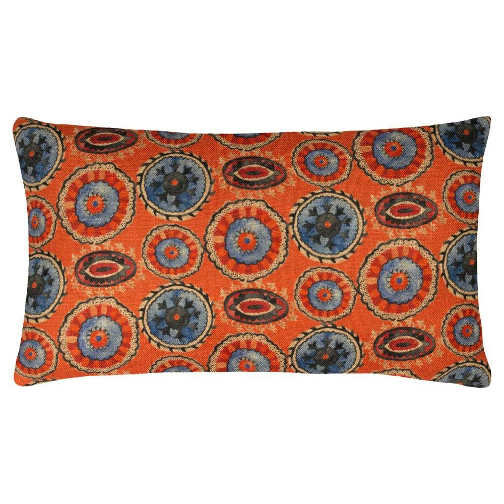 Rackhams Akamba Tribal Rectangular Cushion Cover - Tangerine - 50Cm X 30Cm - Tangerine - 100% Polyester