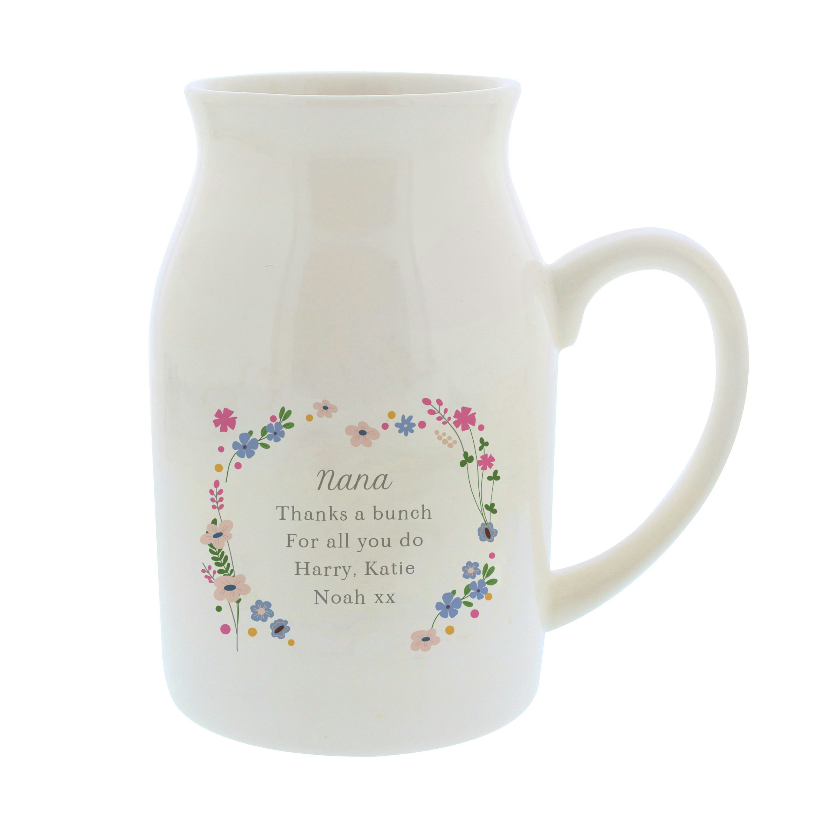 Rackhams Personalised Floral Flower Jug