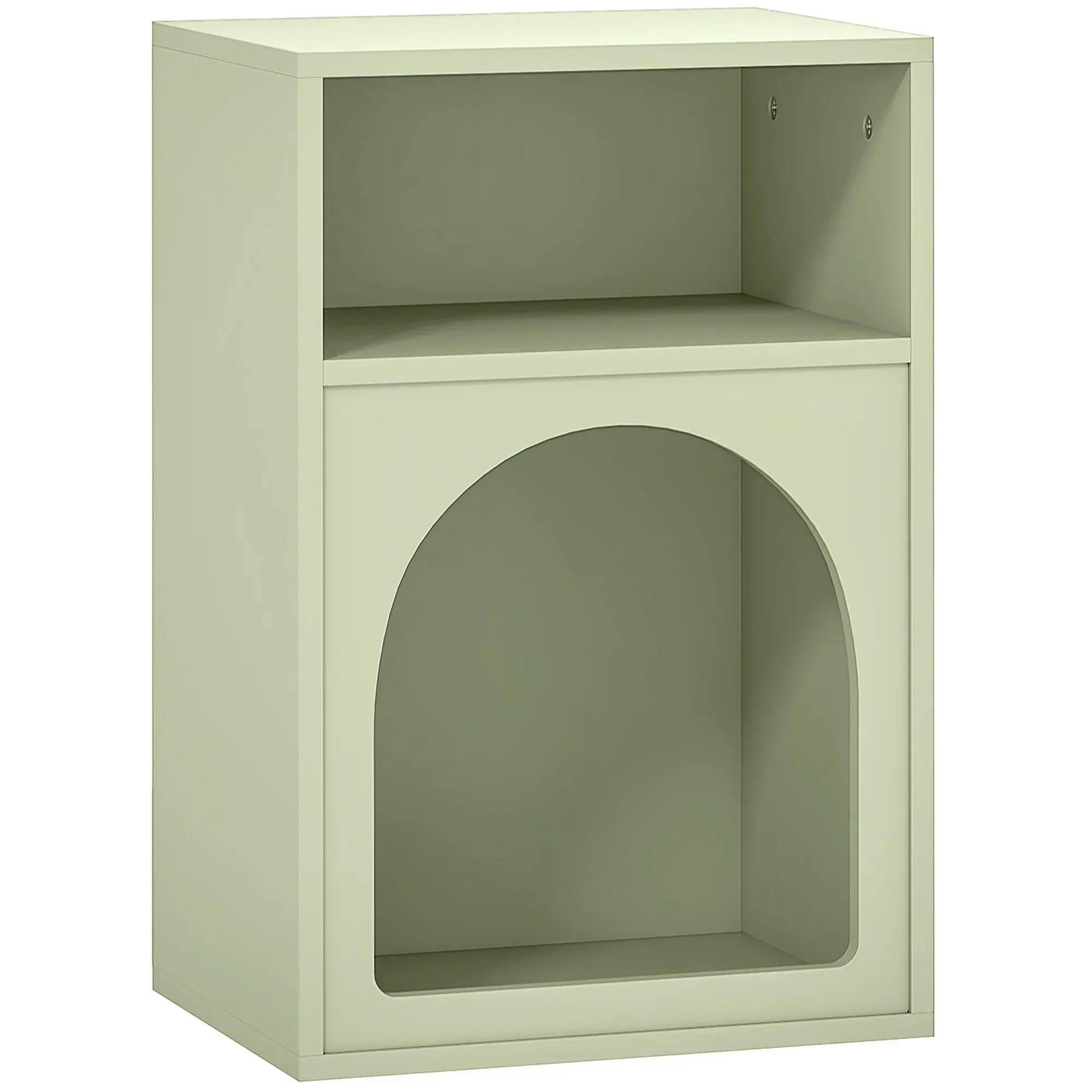 HOMCOM 2 Shelf Bedside Table Light Green - Image 5
