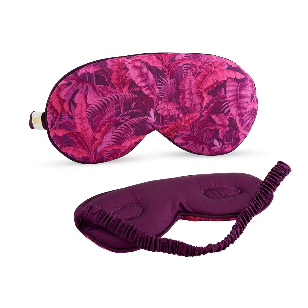 Smug Pink Cloud Padded Satin Sleep Mask - Fern Print