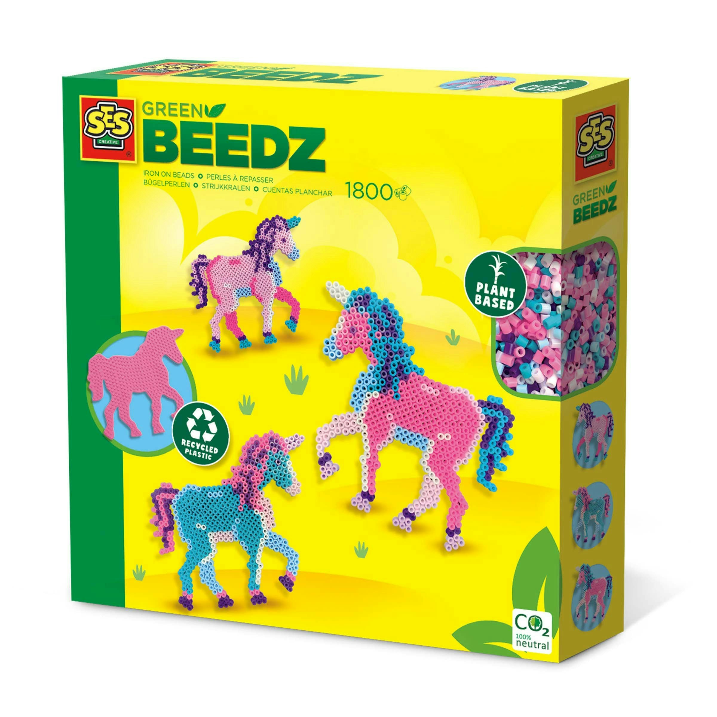 Ses Creative Green Beedz Iron On Beads Set Unicorn