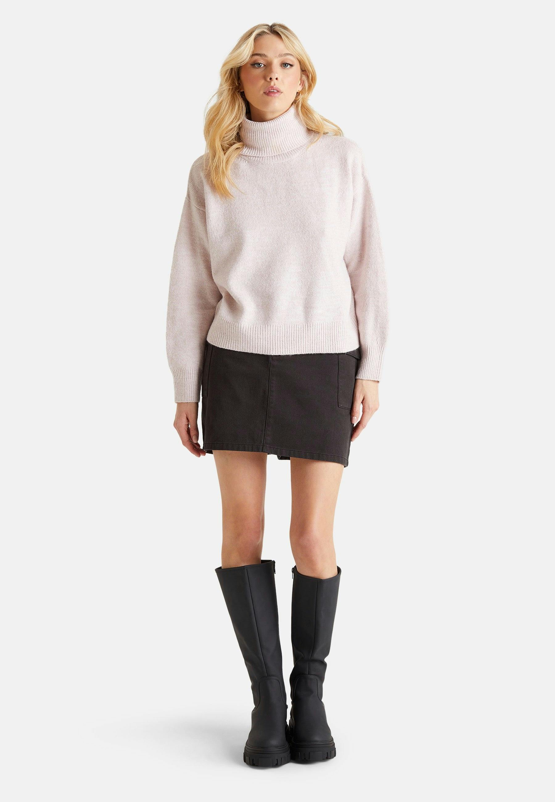 Urban Bliss Pink Roll Neck Jumper - M