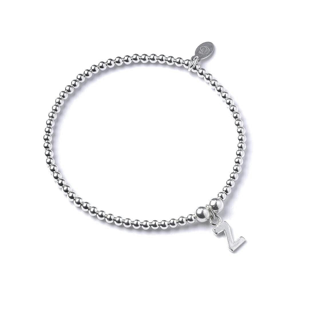 Mylee London Silver Letter Initial Sterling Ball Bead Bracelet - Yes - Z
