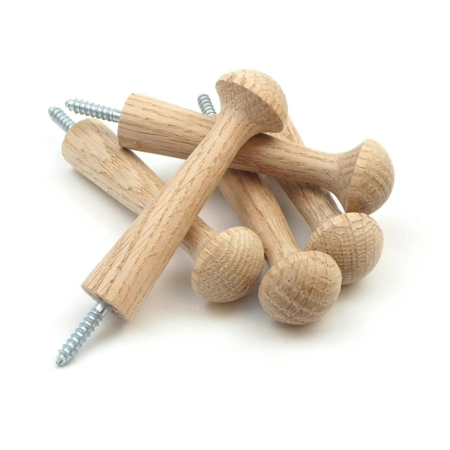 Rackhams Grain Oak Shaker Peg - Screw In Version 3.5" / 90Mm - Pack Of 5 - Image 3