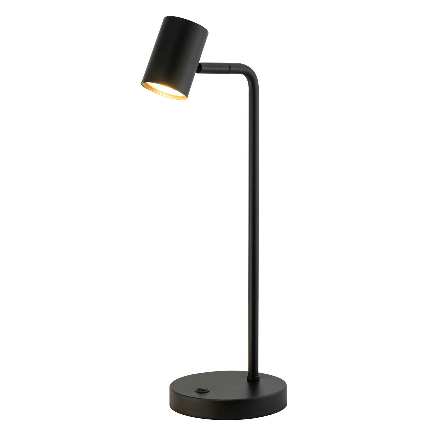 Happy Homewares Black Modern Led Spot Matt Metal Desk Lamp With Base Switch And Adjustable Head
