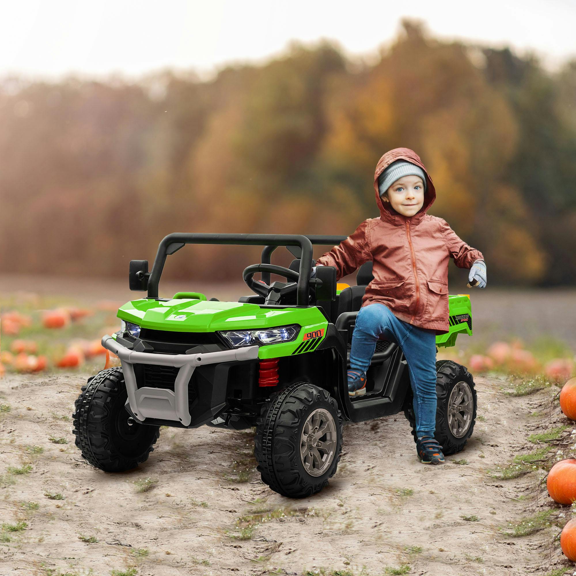 Tommy Toys 2 Seater Kids Ride On Car 12V - Green - Electric UTV with Remote Control - Image 3