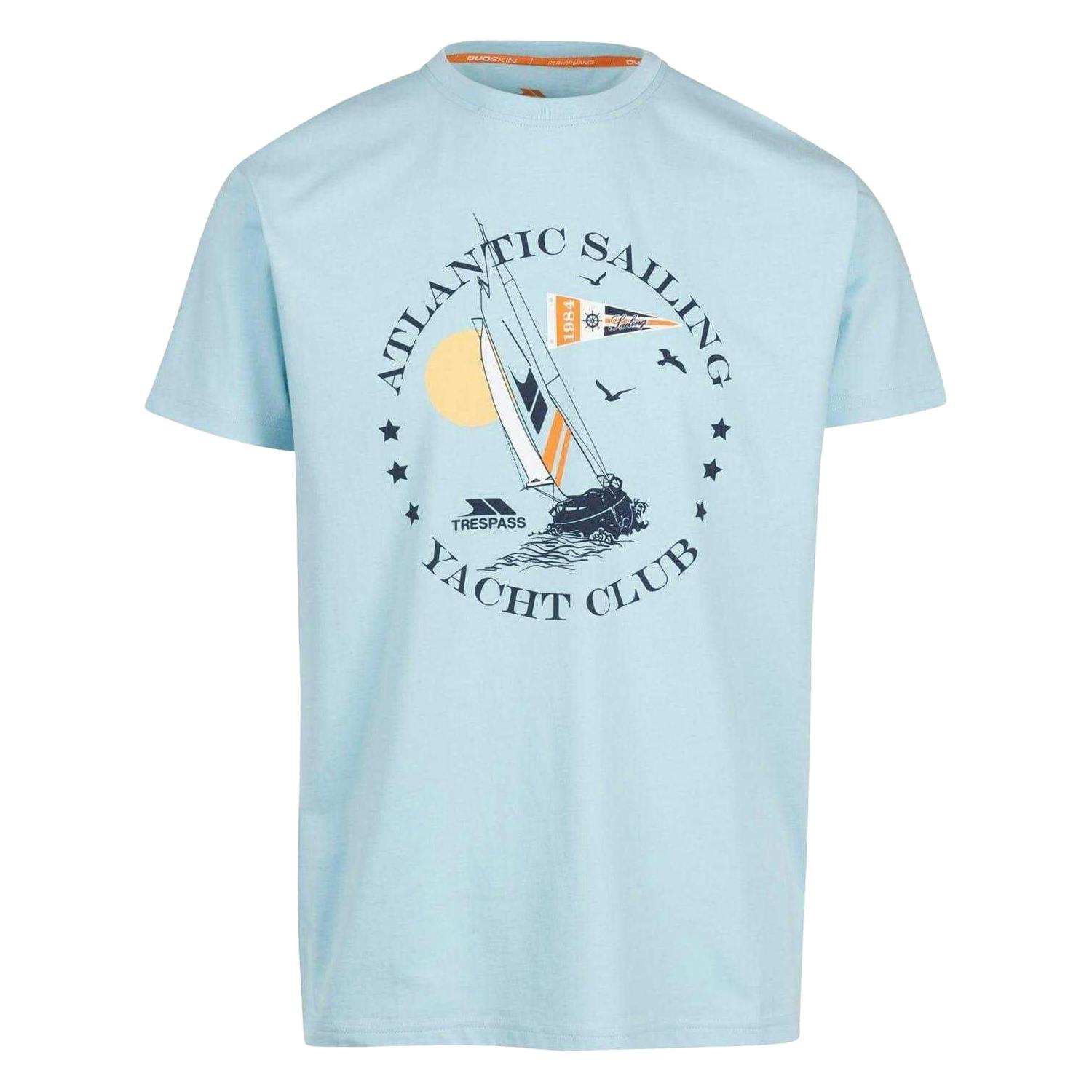 Trespass Men's Cedarf Lettering Crew Neck T-Shirt - Seafoam - S - Seafoam - 60% Cotton/40% Polyester