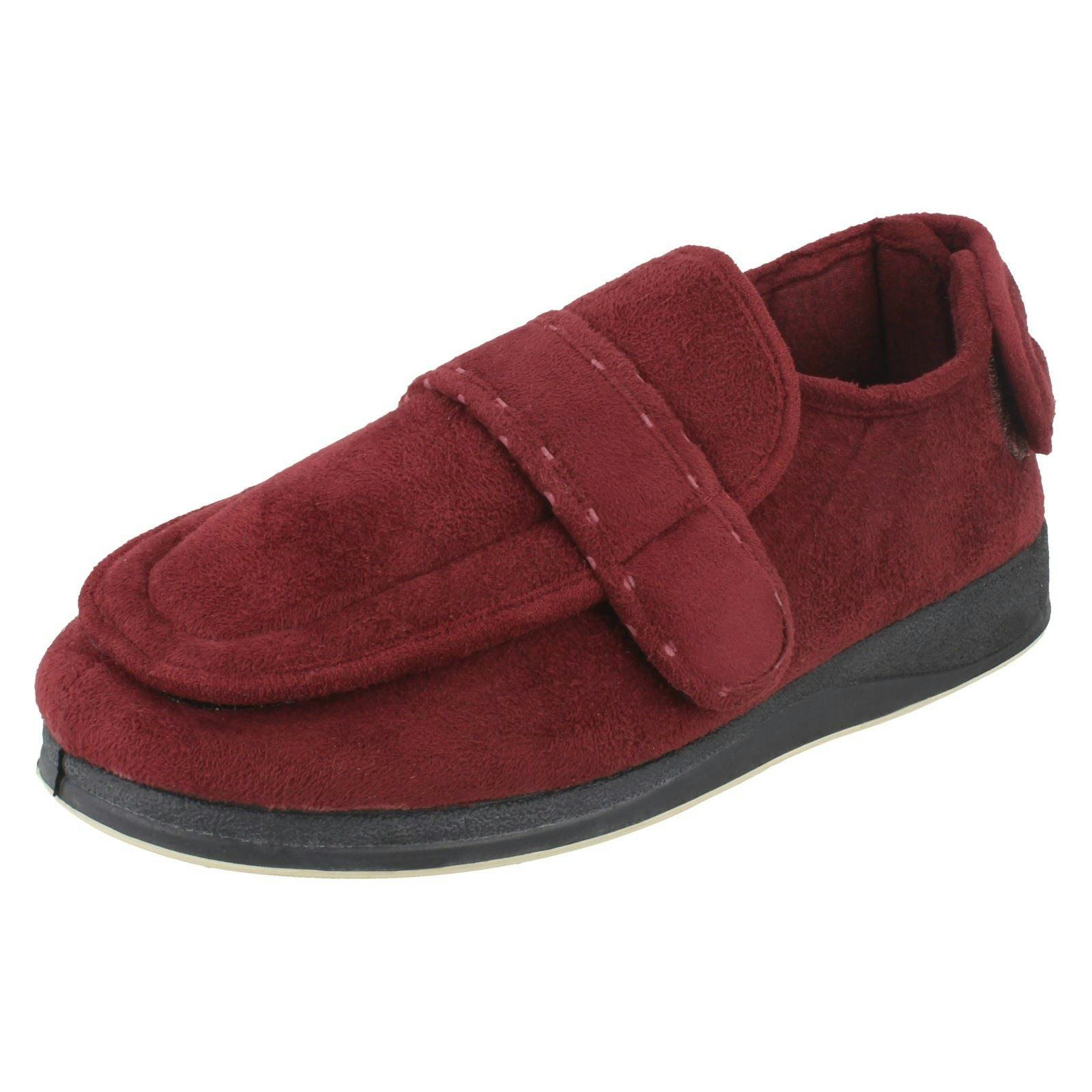 Padders Unisex Burgundy Casual Slippers Enfold - Uk 4 - Fit: Ee