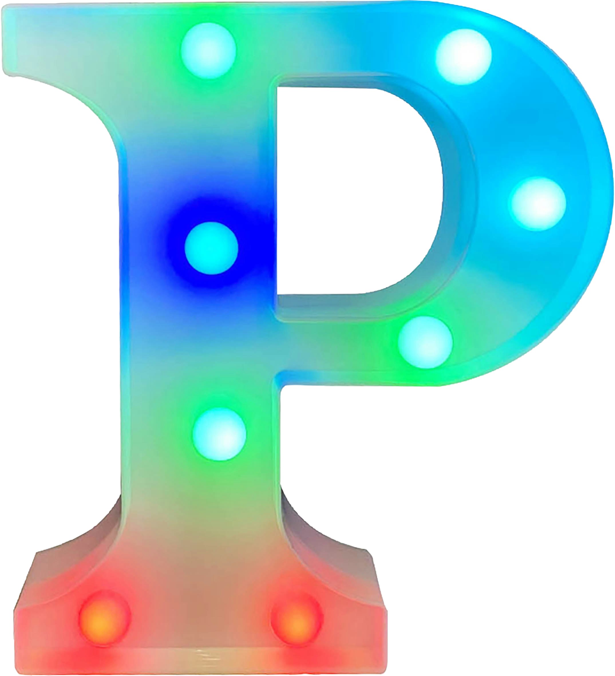 St Helens Light Battery Operated Rgb Letter With Remote Control Letter P