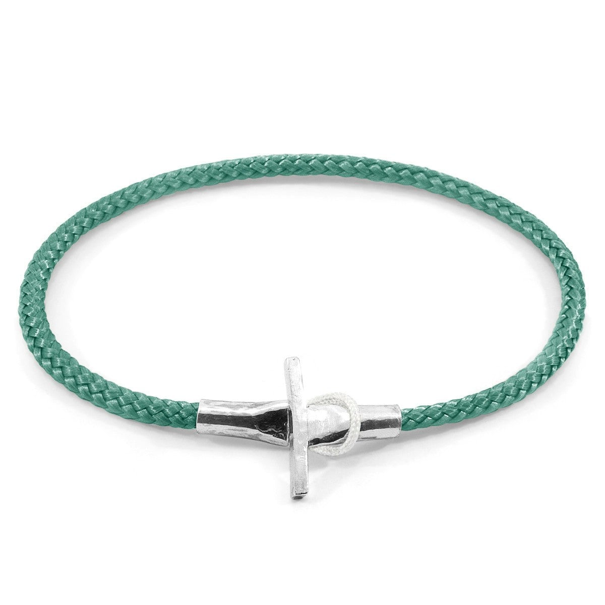 Anchor & Crew Green/Silver Mint Cambridge And Rope Bracelet - M - 21Cm (Most Popular)