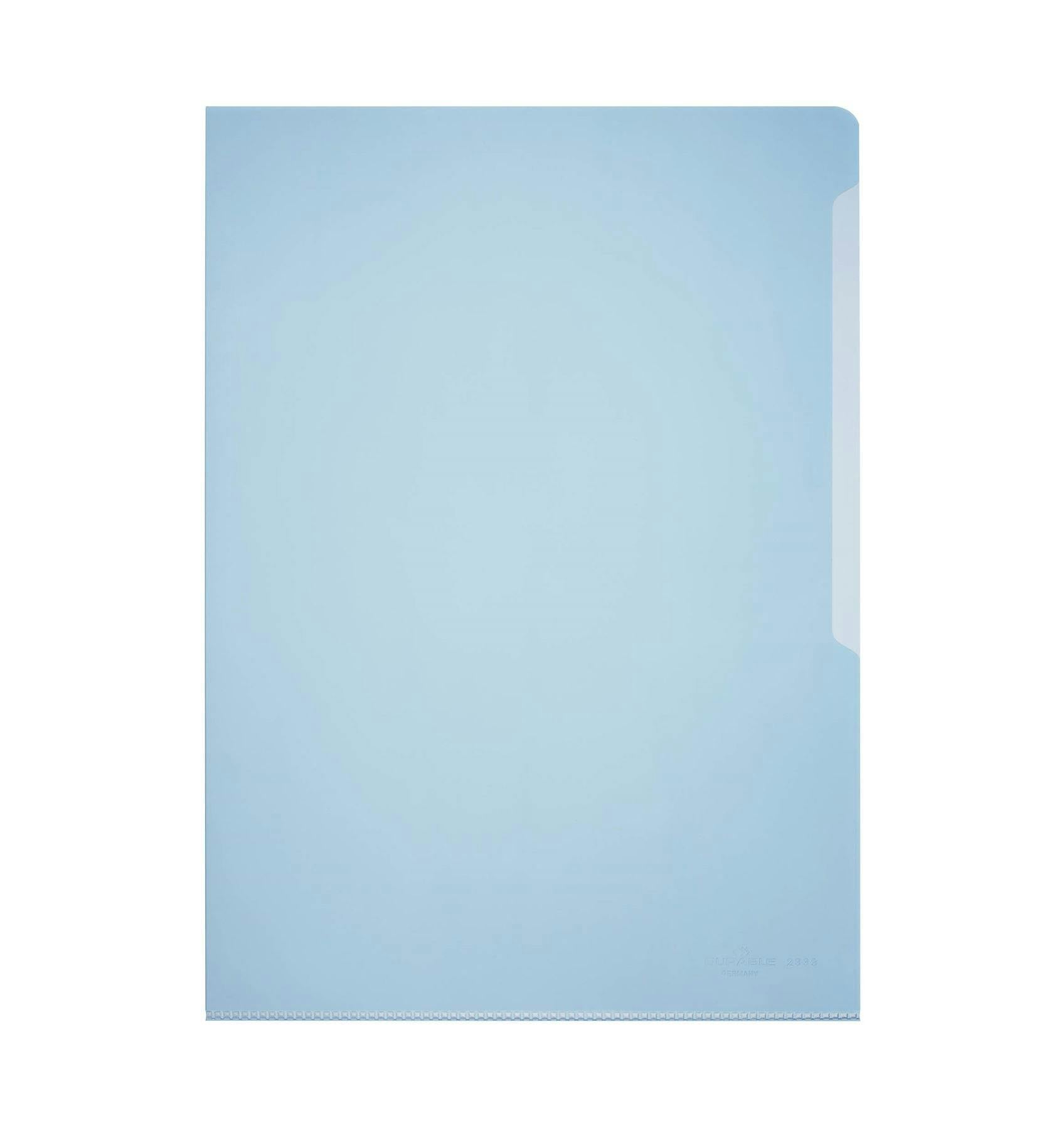 Rackhams Blue Clear Plastic Cut Flush Document Wallet Folder | 50 Pack | A4