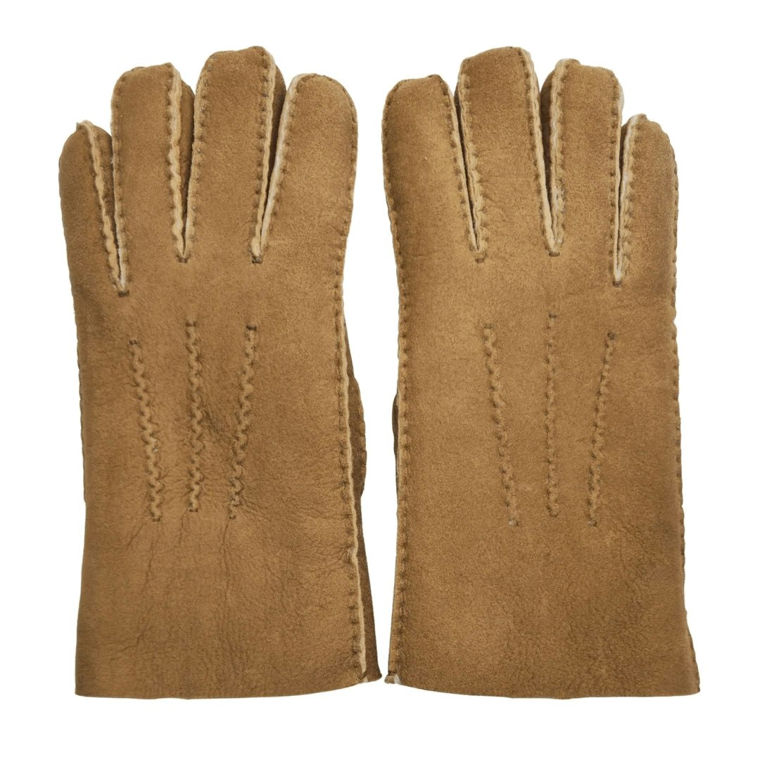 Infinity Leather Men's ’S Sheepskin Suede Leather Wool Lining Gloves - Tan - Small