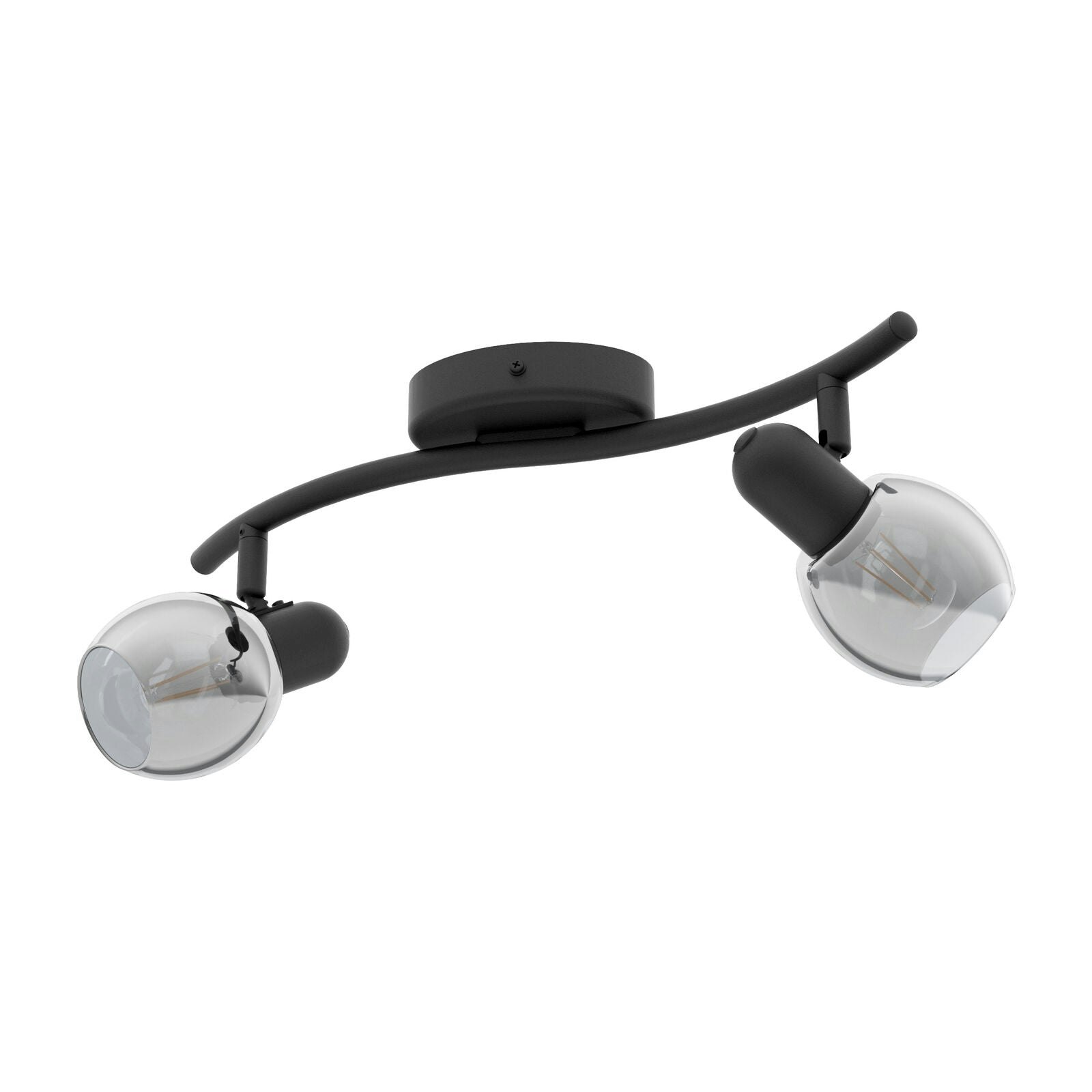 Rackhams Light/Black Flush Ceiling Shade Transparent Glass Vaporized Bulb E14 2X28w Size 2