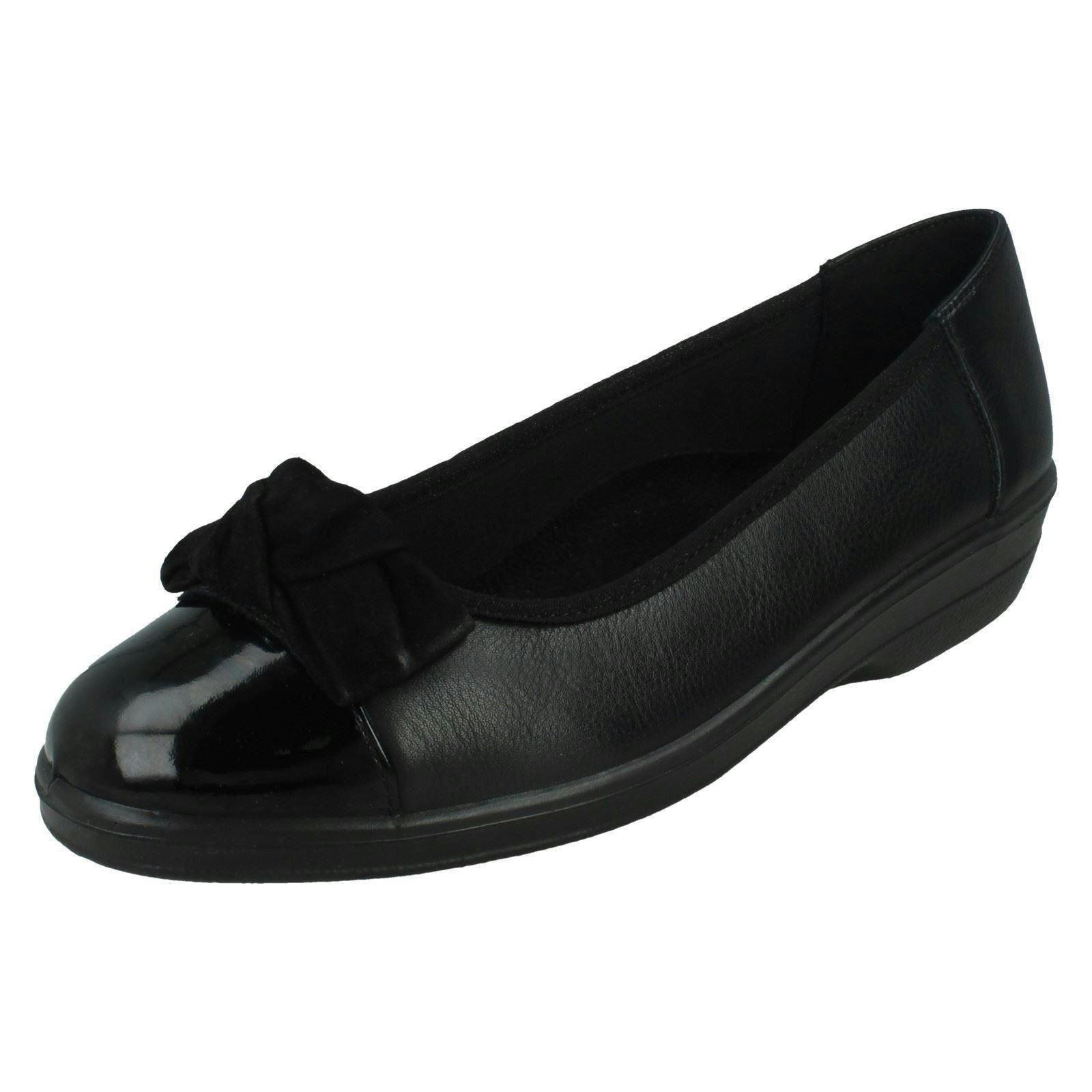Padders Women's Black Slip On Wedge Shoes - Orient - Uk 7