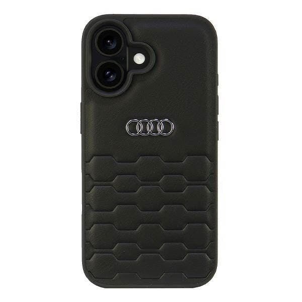 Audi Black Synthetic Leather Hardcase For Iphone 16 6.1" - Au-Tpupcip16-Gt/D2-Bk