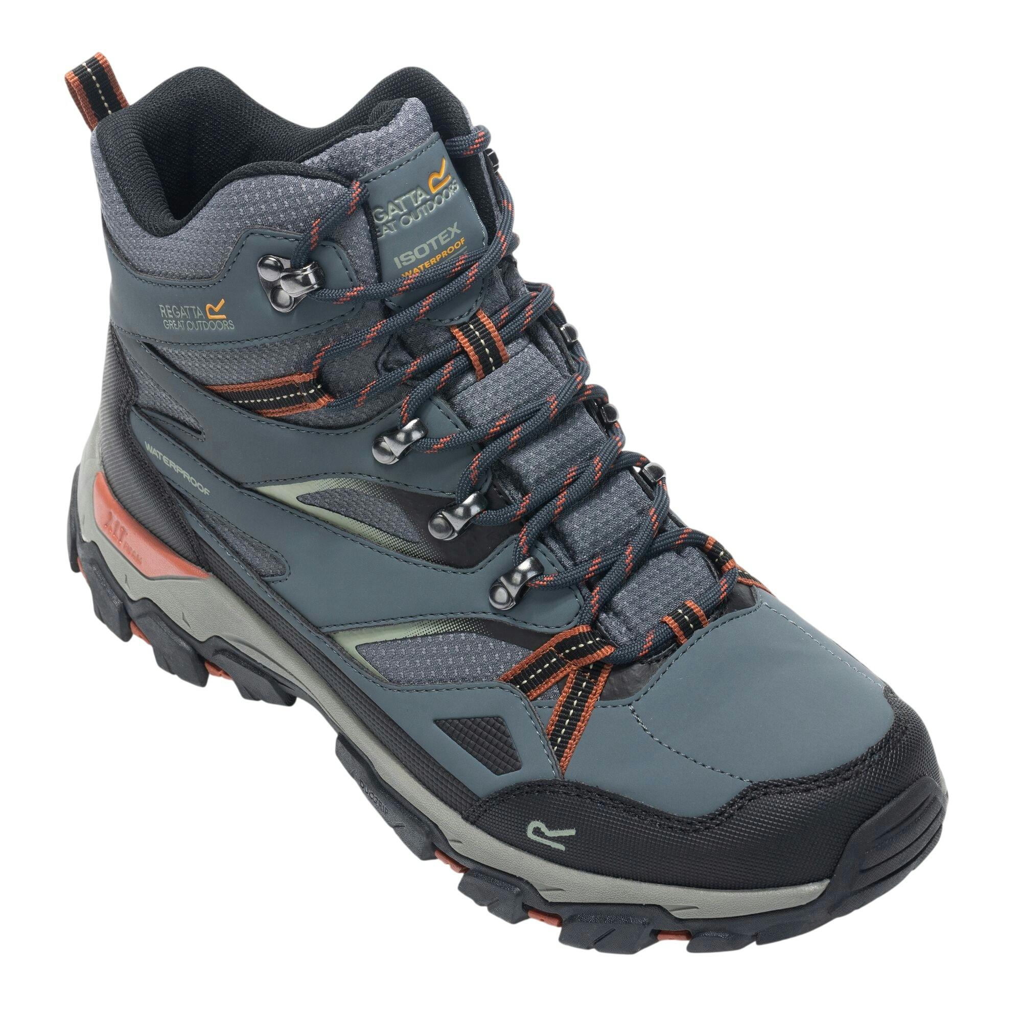 Regatta Men's Dark Holcombe Iii Walking Boots - Storm/Brick - 7 Uk - Storm/Brick - 100% Mixed