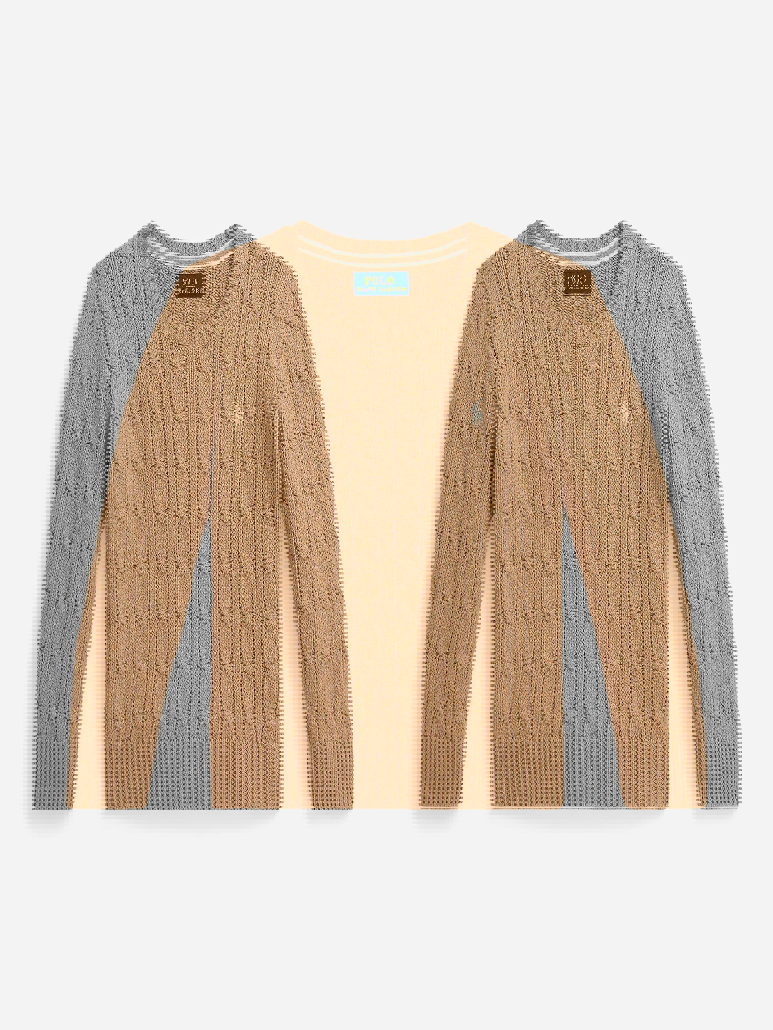 Ralph Lauren Kids Boys Beige Ralph Lauren Cable Knit Jumper In - 4 Yrs