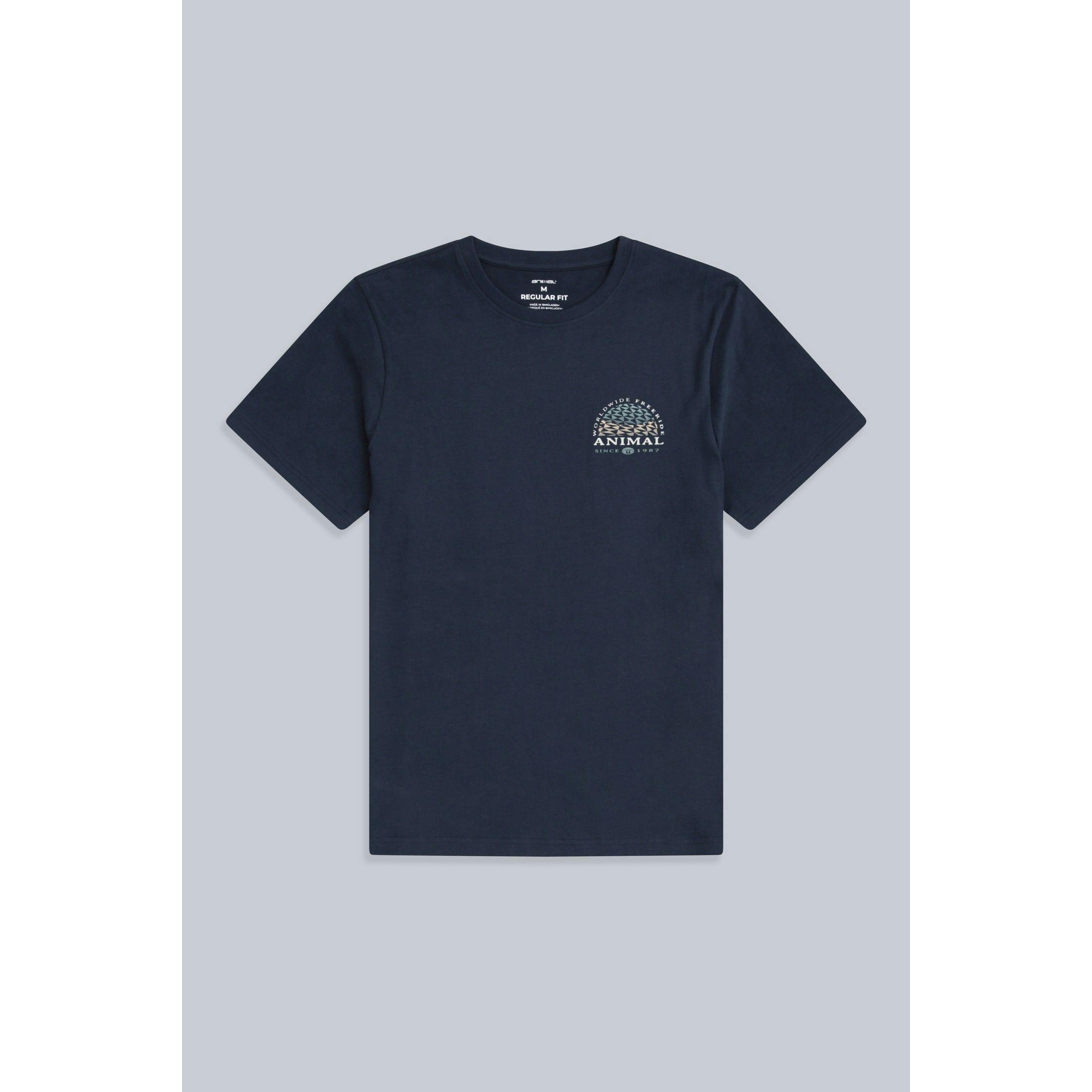 Animal Men's Dark/Blue Jacob Organic T-Shirt - S - 100% Organic Cotton