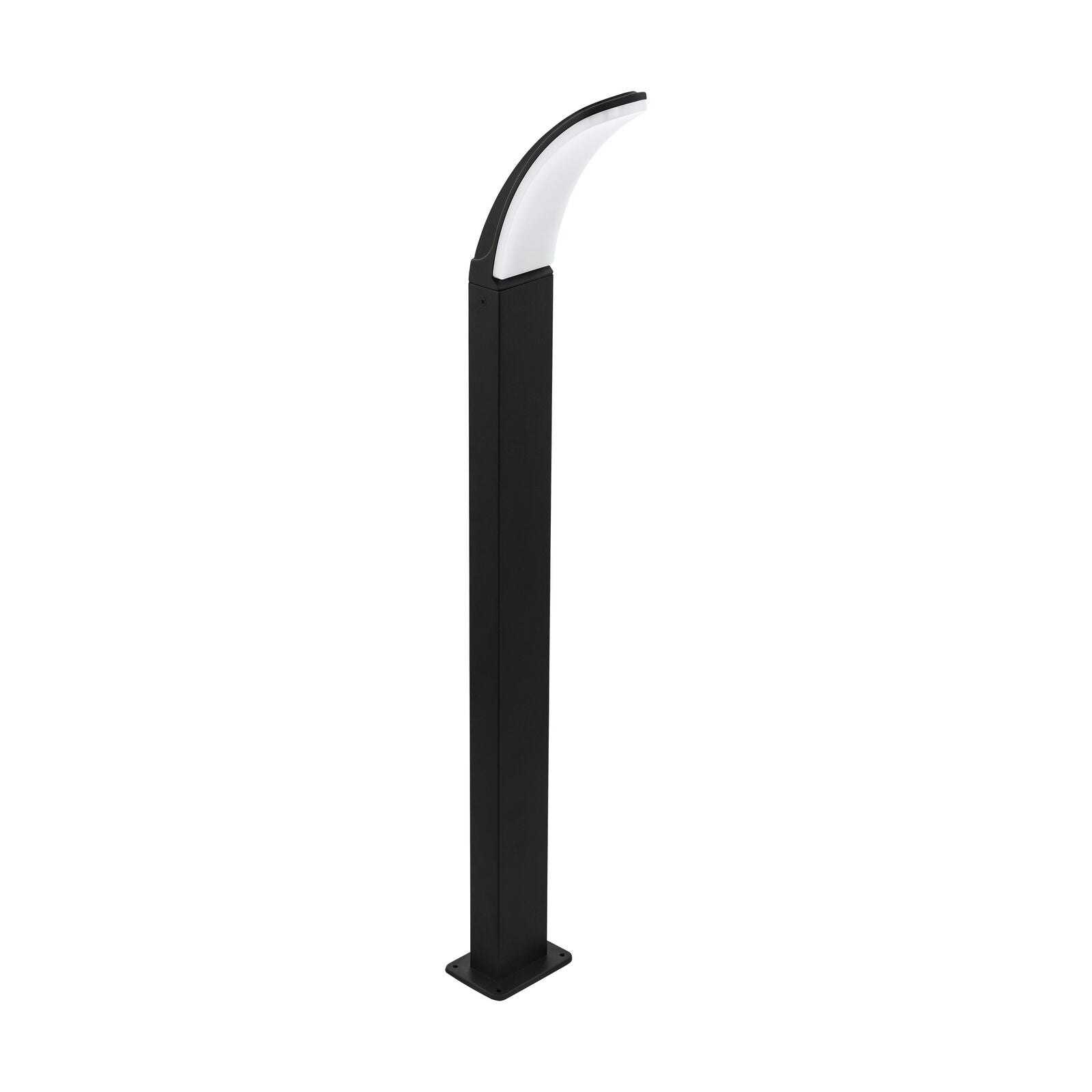 Rackhams Light/Black Ip44 Outdoor Bollard Aluminium 11W Built In Led Lamp Post
