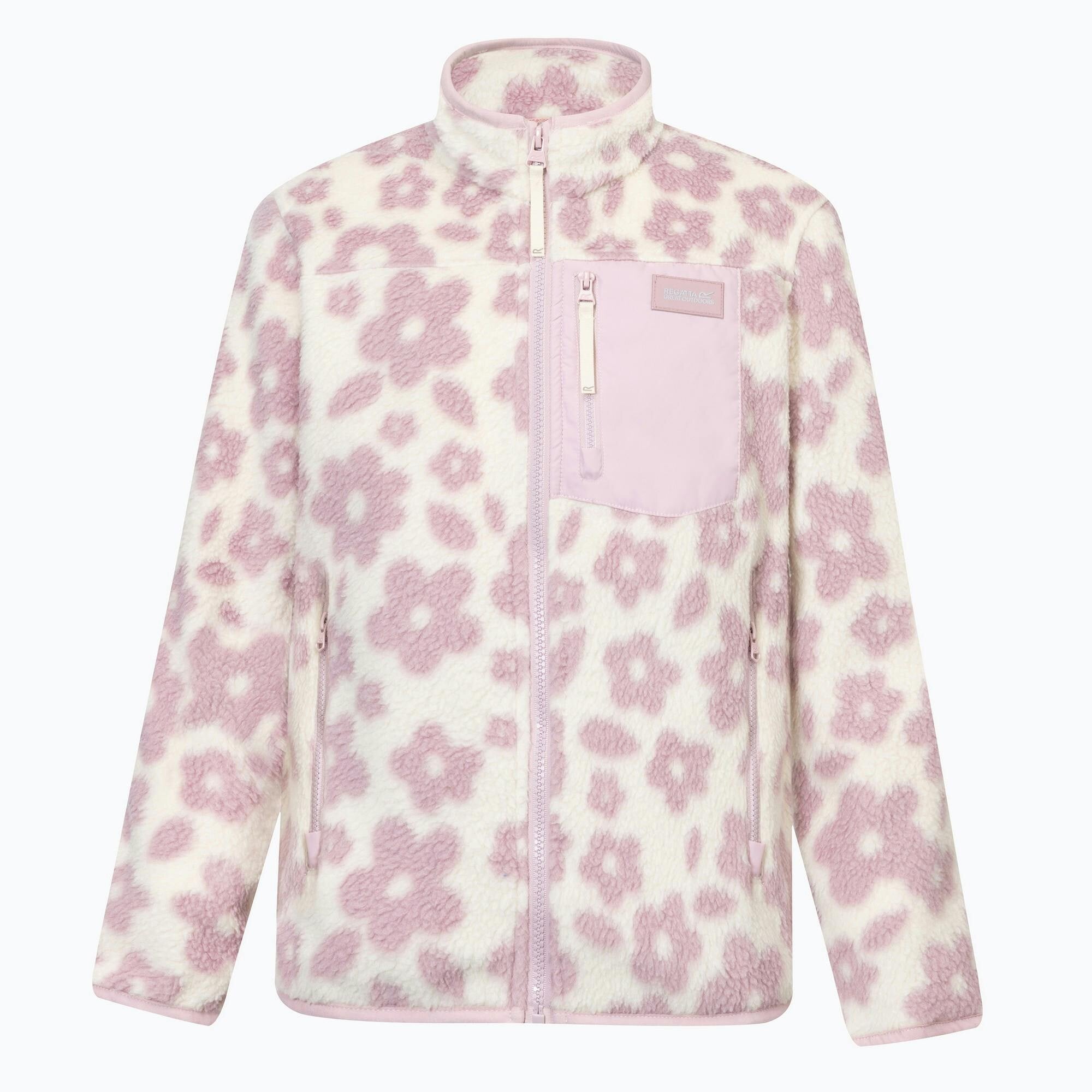 Regatta (5-6 Years, Light Vanilla) Childrens/Kids Frankie Floral Full Zip Fleece Jacket - Image 2