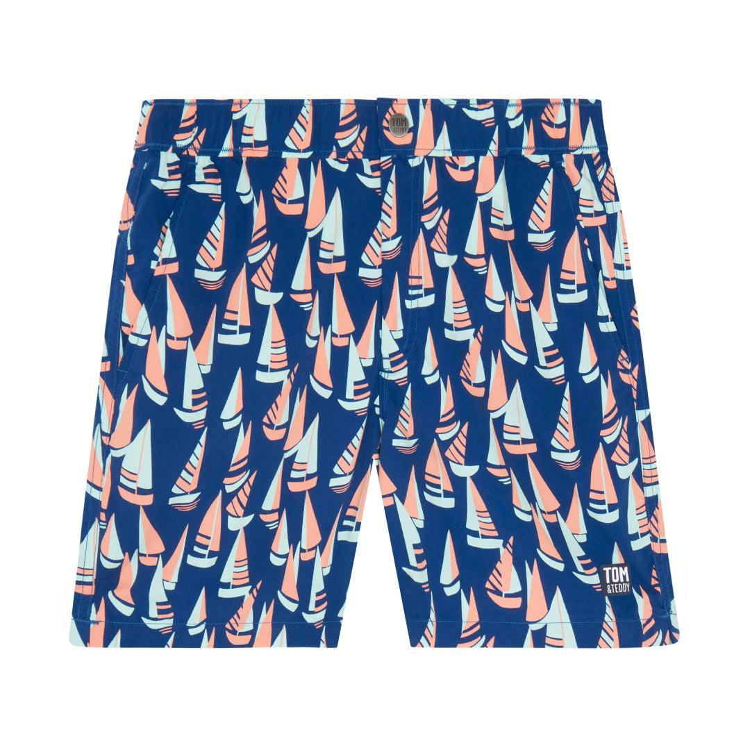 Tom & Teddy Blue/Coral Marine & Boats - L