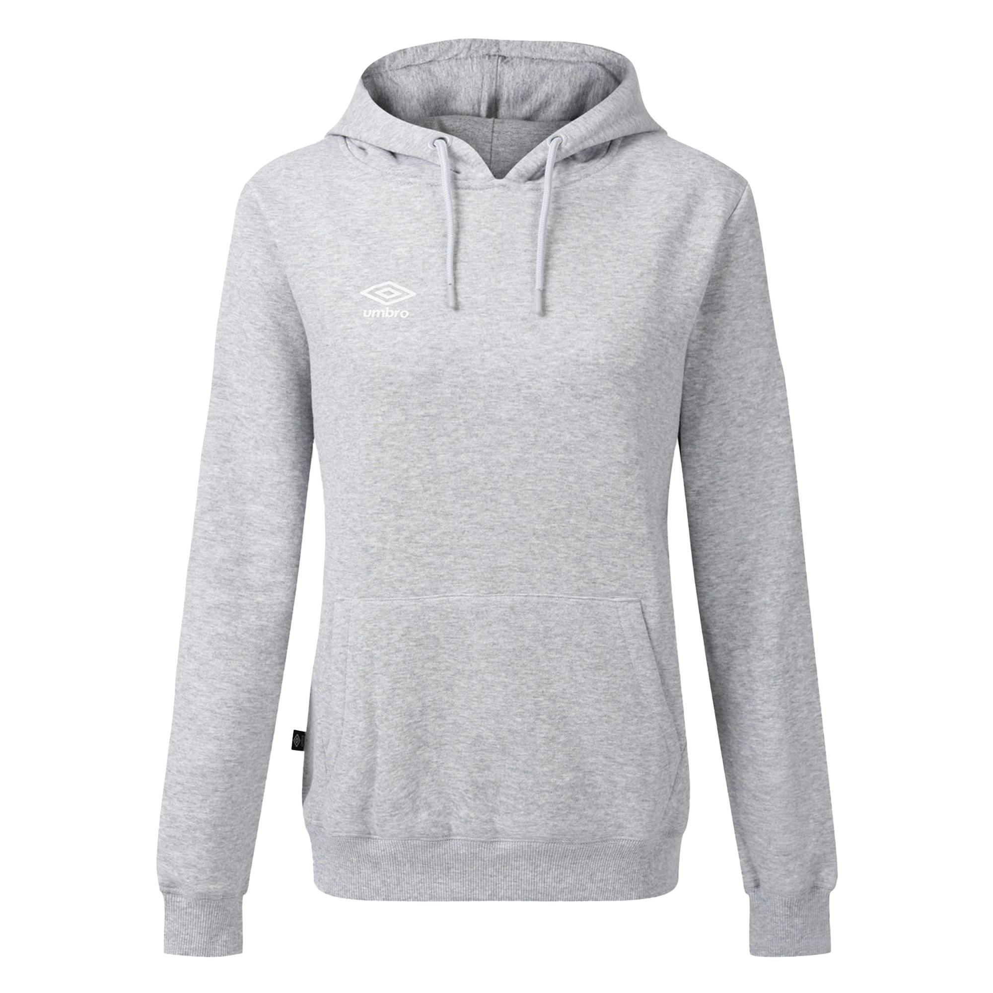 Umbro Women's Dark/Grey/White Club Leisure Hoodie - Marl/ - Marl/ - Xs - 70% Cotton/30% Polyester