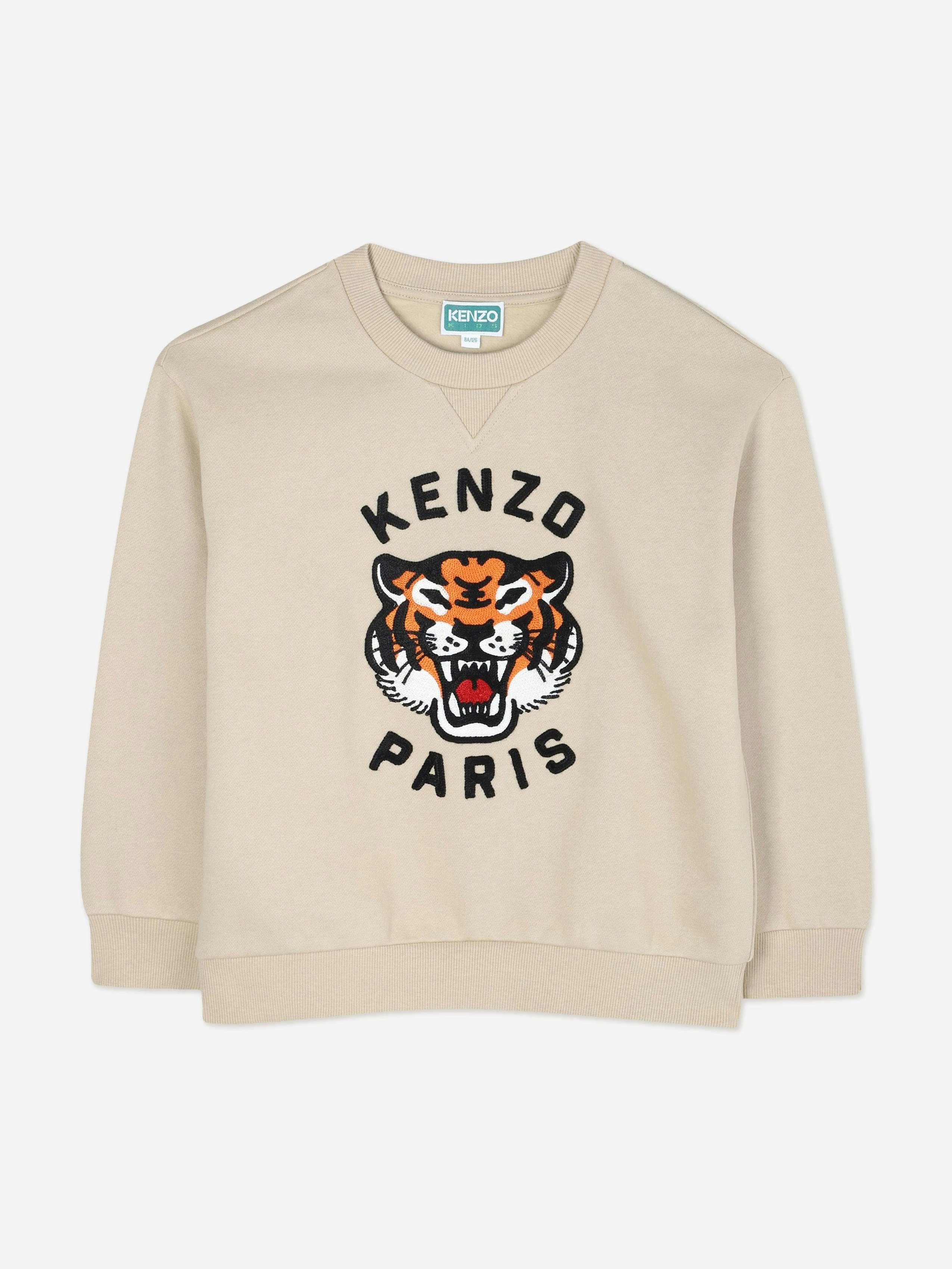 Kenzo Kids Boys Ivory Kenzo Lucky Tiger Sweatshirt In - 10 Yrs