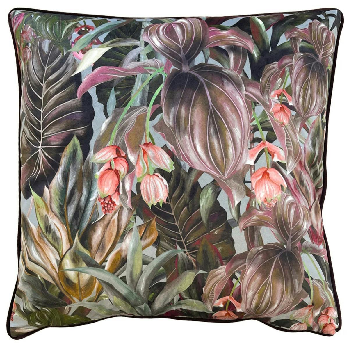 Wylder Mogori Wild Medinilla Cushion Cover - Aubergine - 50Cm X 50Cm - Aubergine - 100% Polyester