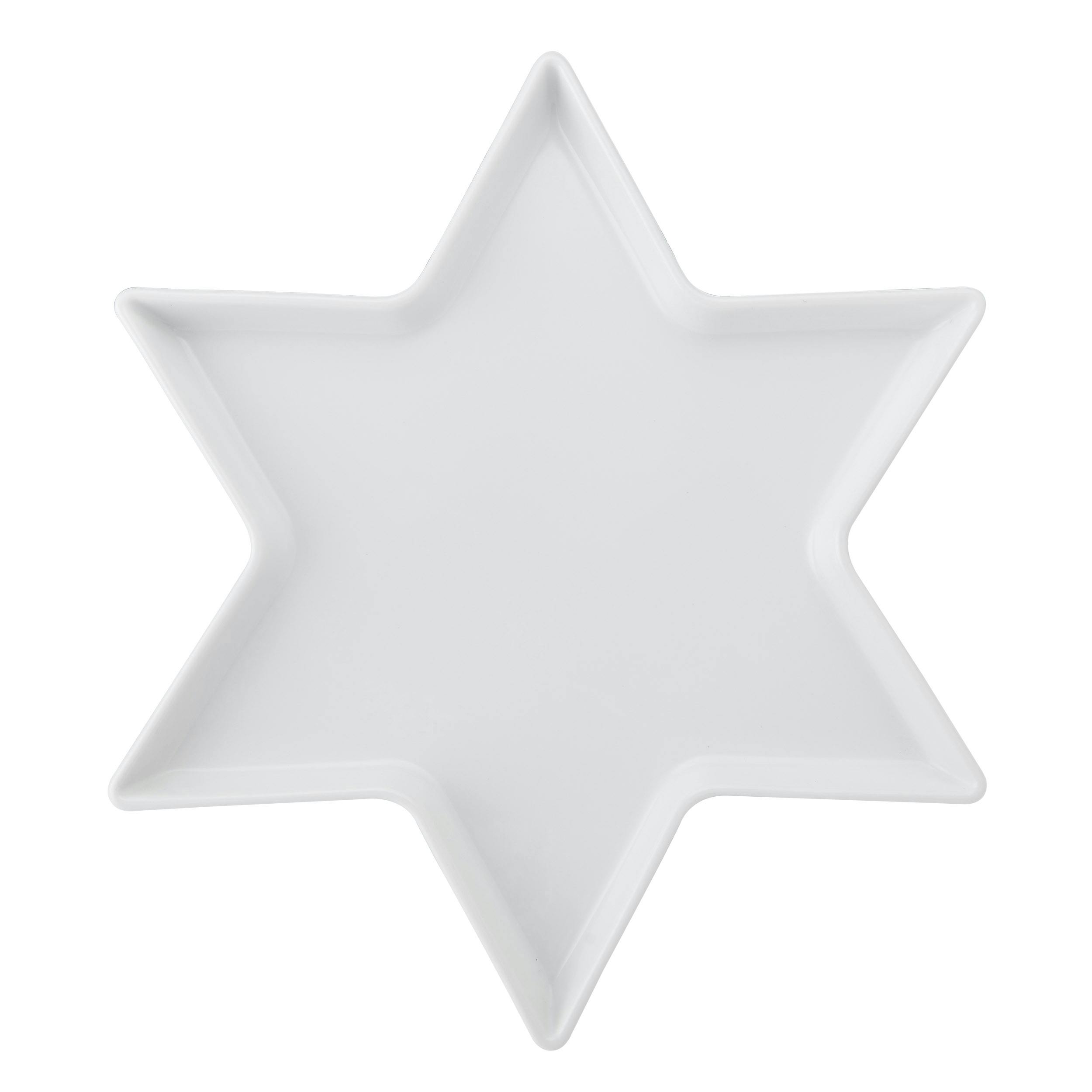Rackhams White Chalk Star Porcelain Serving Platter, 30Cm - Porcelain - Serving Platter