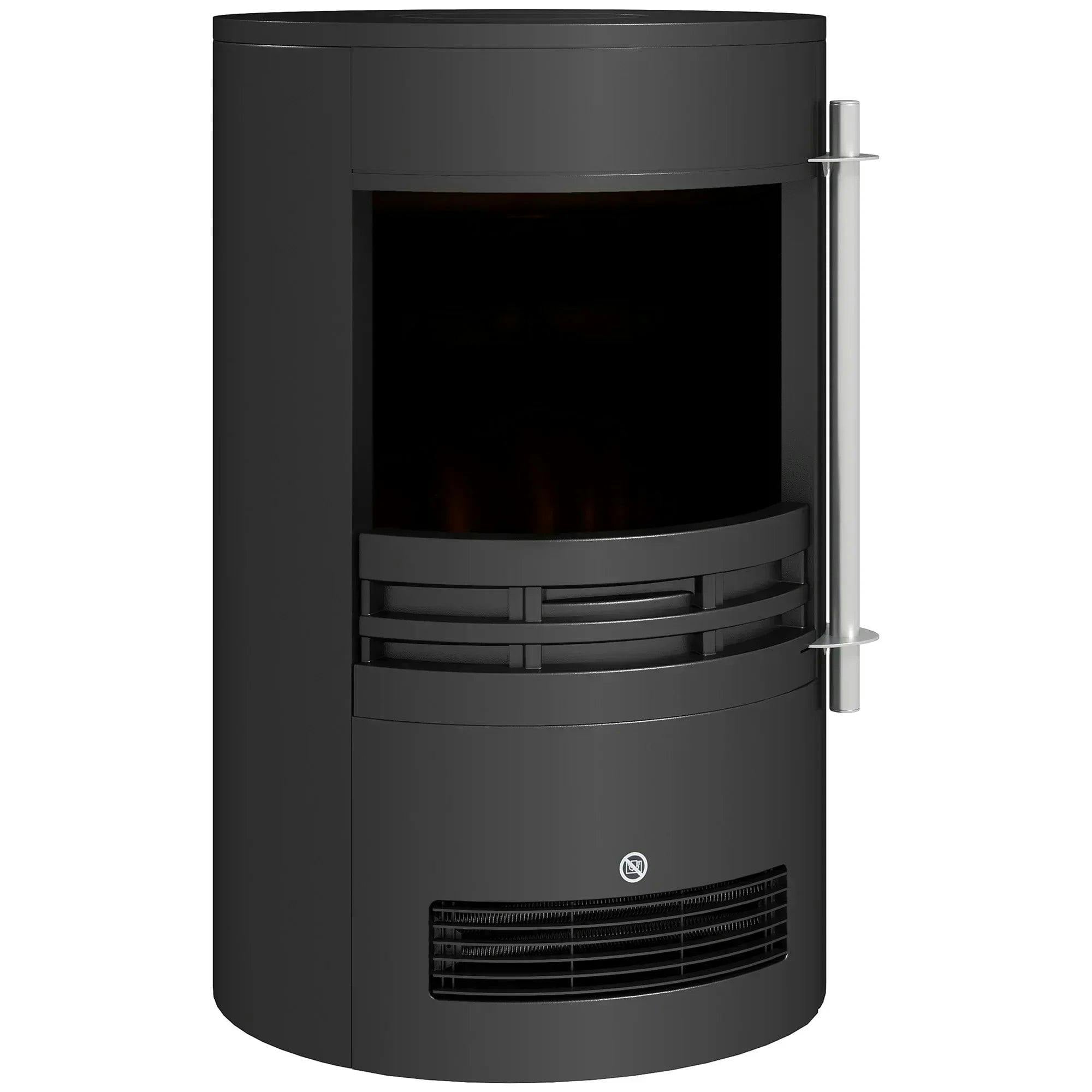 HOMCOM Electric Fireplace Heater 900W,1800W-Black - Black - Image 3