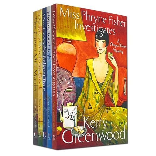 Little Brown Books Grey/Green Phryne Fisher Murder Mystery Series Books Collection Set By Kerry Greenwood Size 5