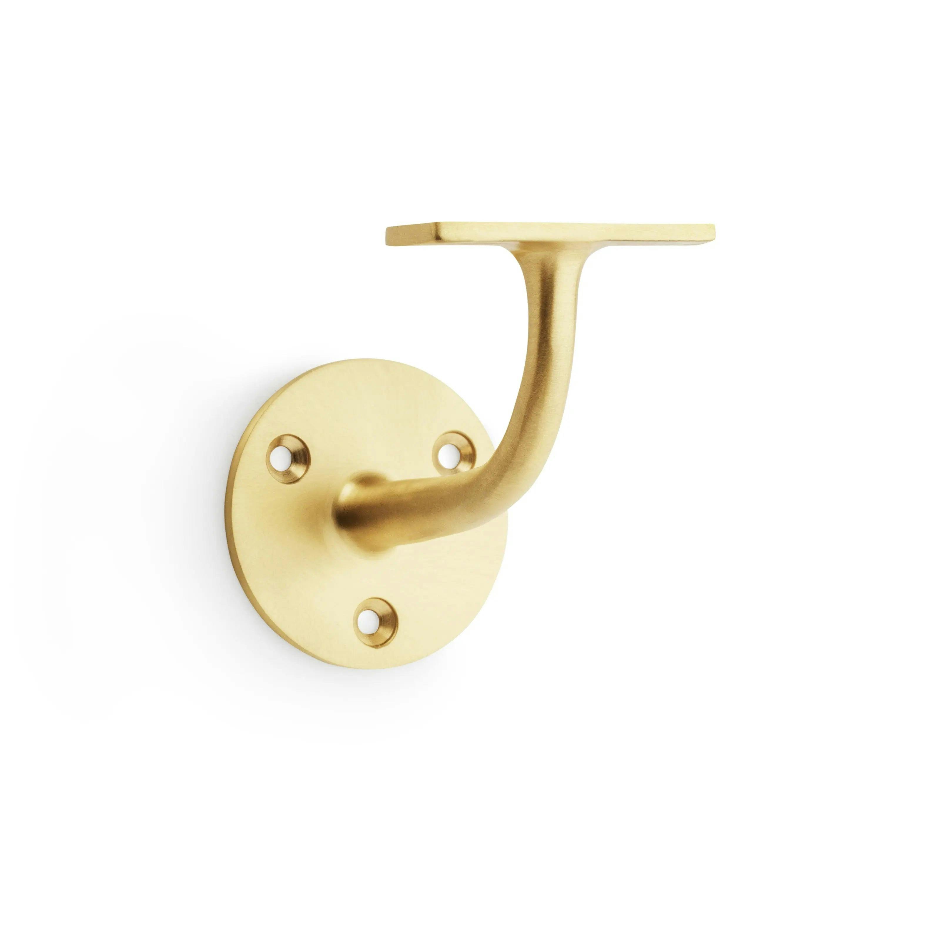 Rackhams Golden Alexander & Wilks Satin Brass Handrail Bracket - Aw750sb