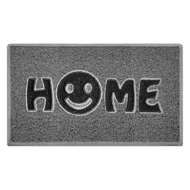 Rackhams Grey Home Smile Inlay Embossed Doormat