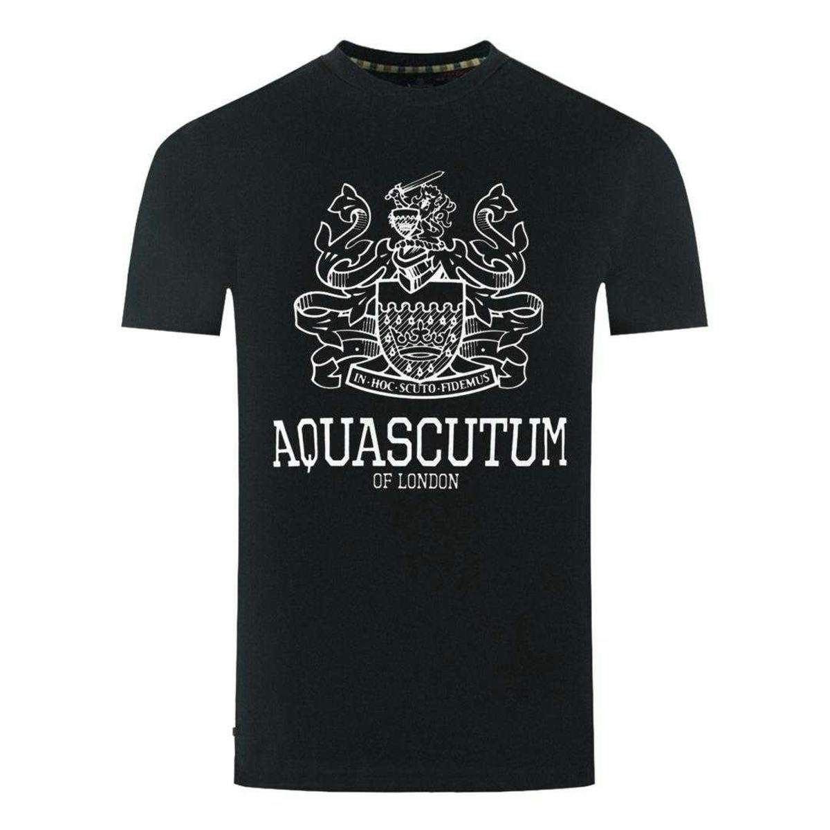 Aquascutum Men's Black London Aldis T-Shirt - S - 100% Cotton