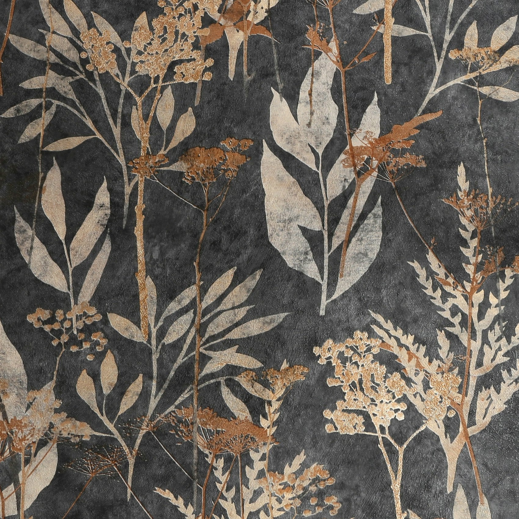 Superfresco Easy Black/Gold Solstice Leaves Wallpaper - & - 10M