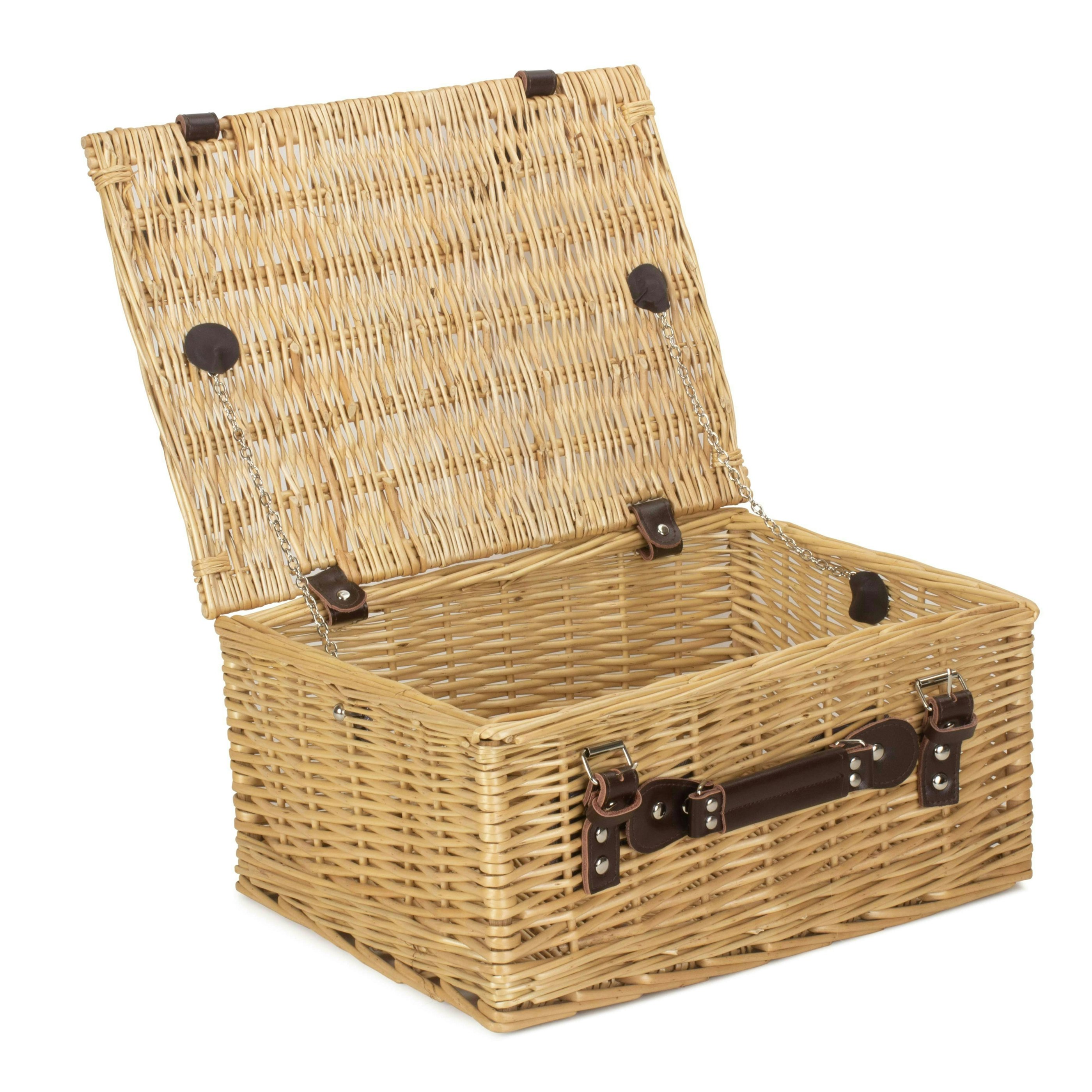 Rackhams Brown 41Cm Buff Willow Wicker Picnic Basket