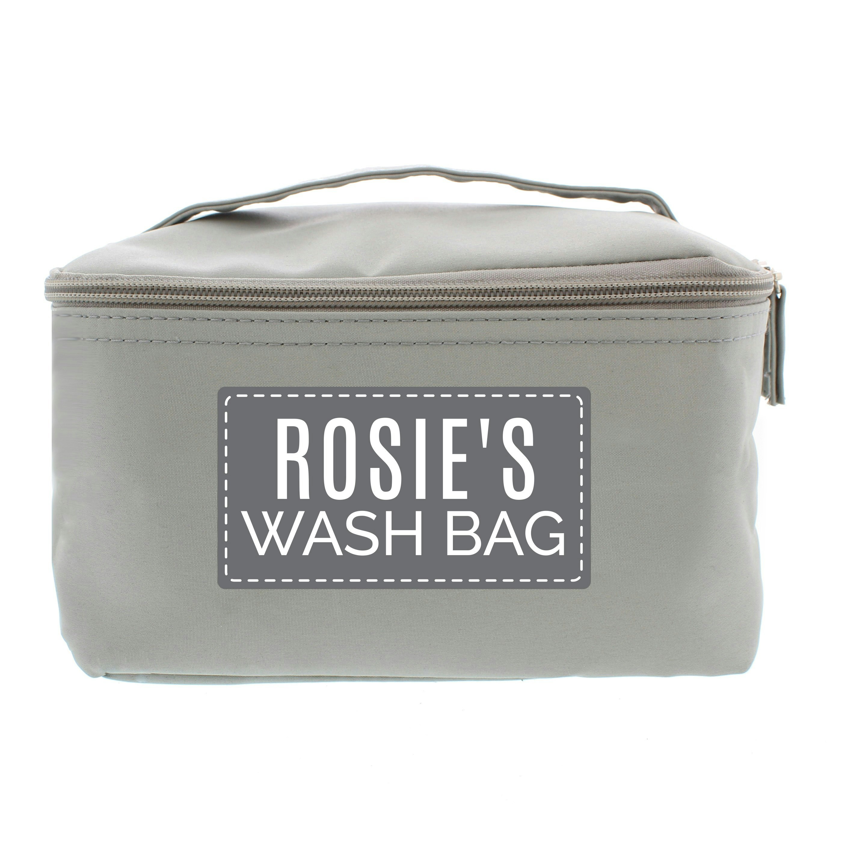 Personalised Memento Company Grey Personalised Classic Toiletry Bag