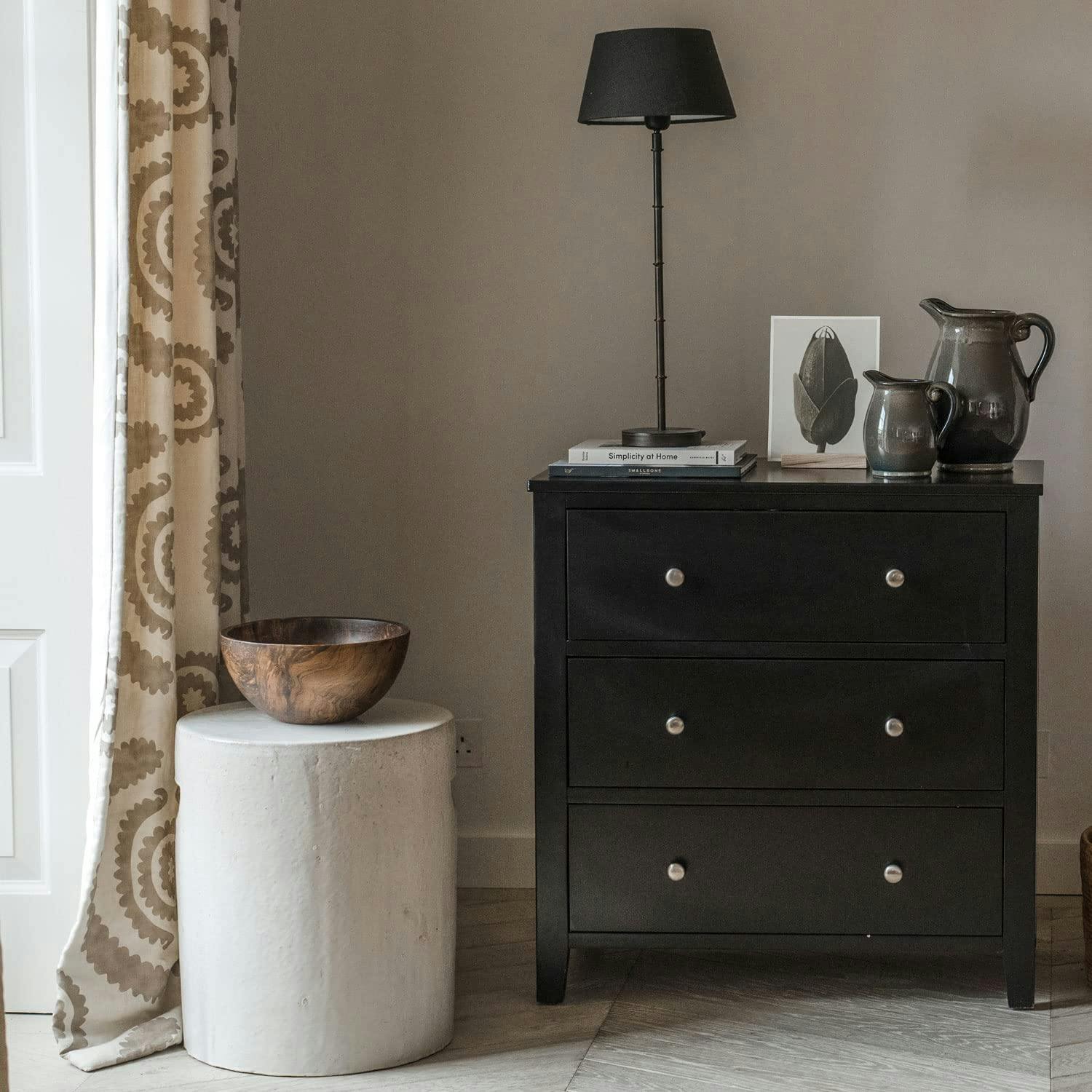 Statement Furniture Black Brooklyn Chest Of Drawers 3 Drawer Bedroom Storage Assembled