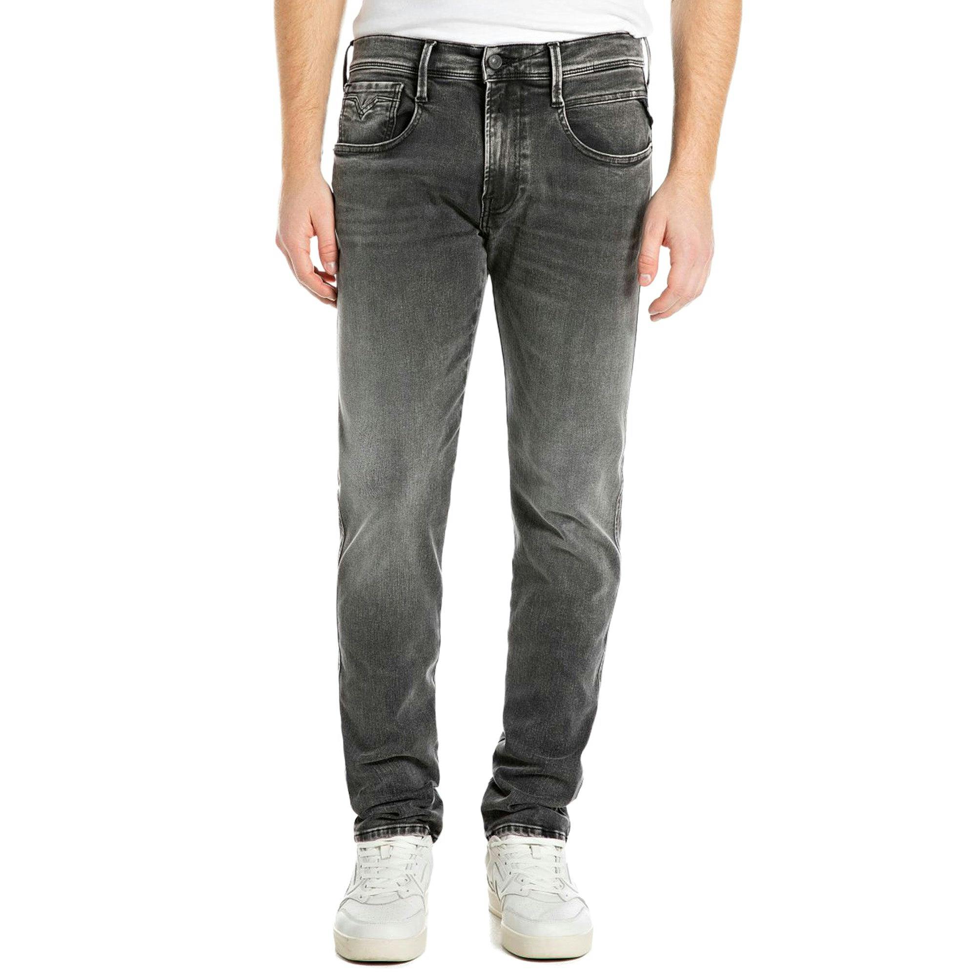 Replay Grey Hyperflex Anbass Slim Tapered Jeans - Vintage - 36/32