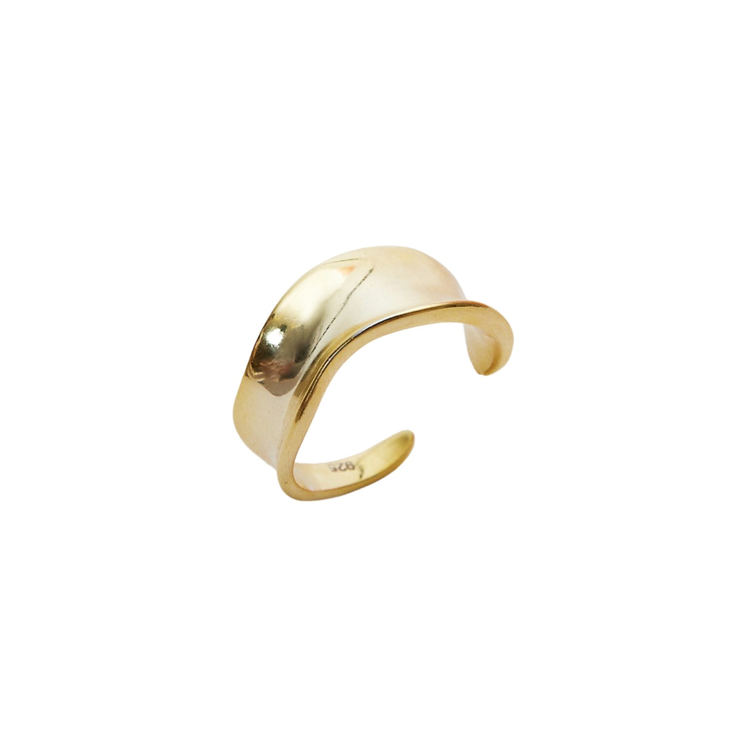 Spero London Silver/Gold Large Contour Stack Sterling Ring